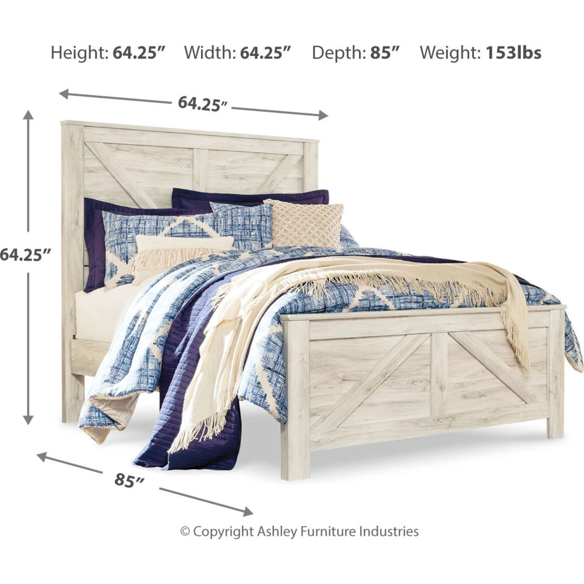 Bellaby Queen Panel Bed - White Wash - Image 7