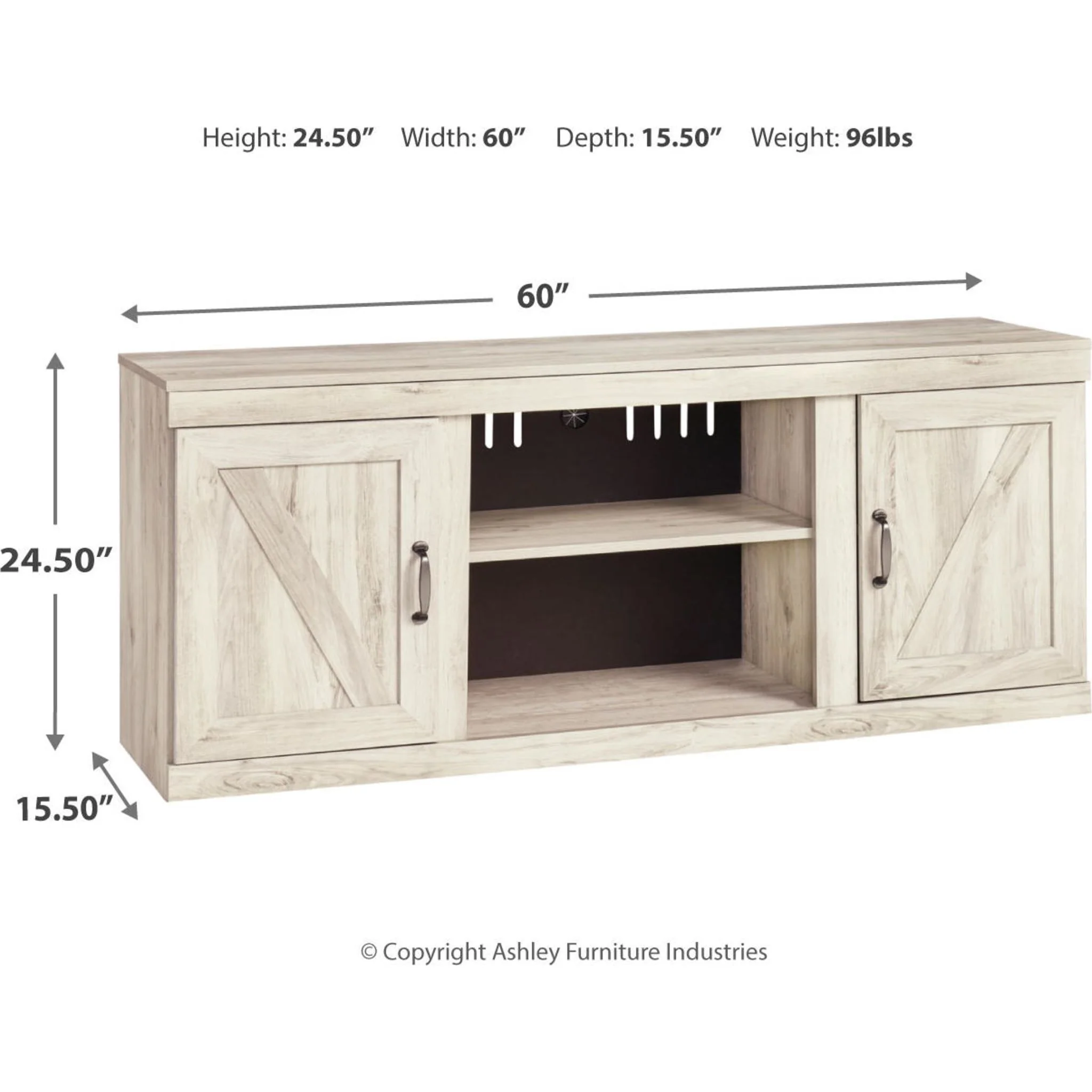 Bellaby TV Stand - Whitewash - Image 3