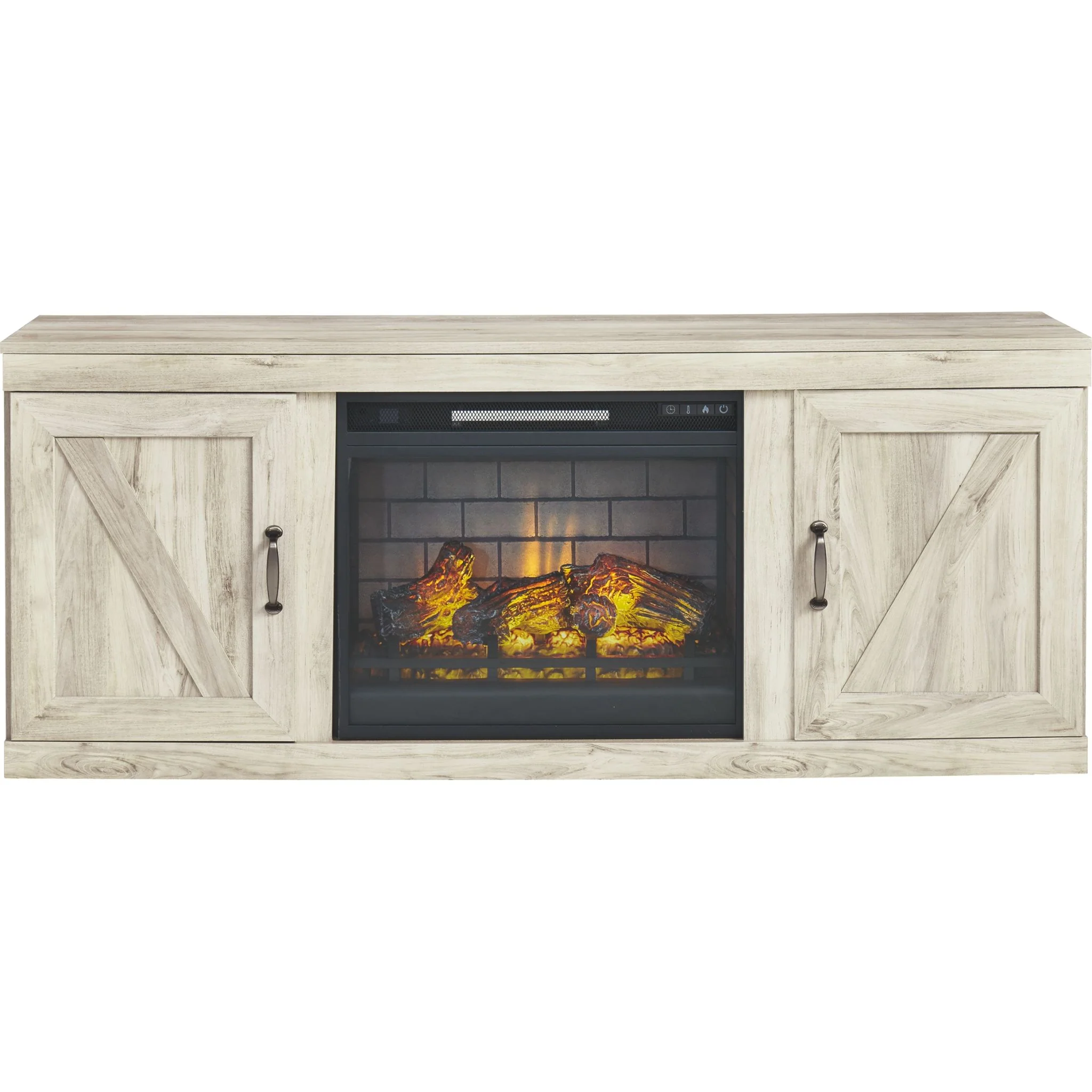 Bellaby TV Stand with Fireplace - Whitewash - Image 4