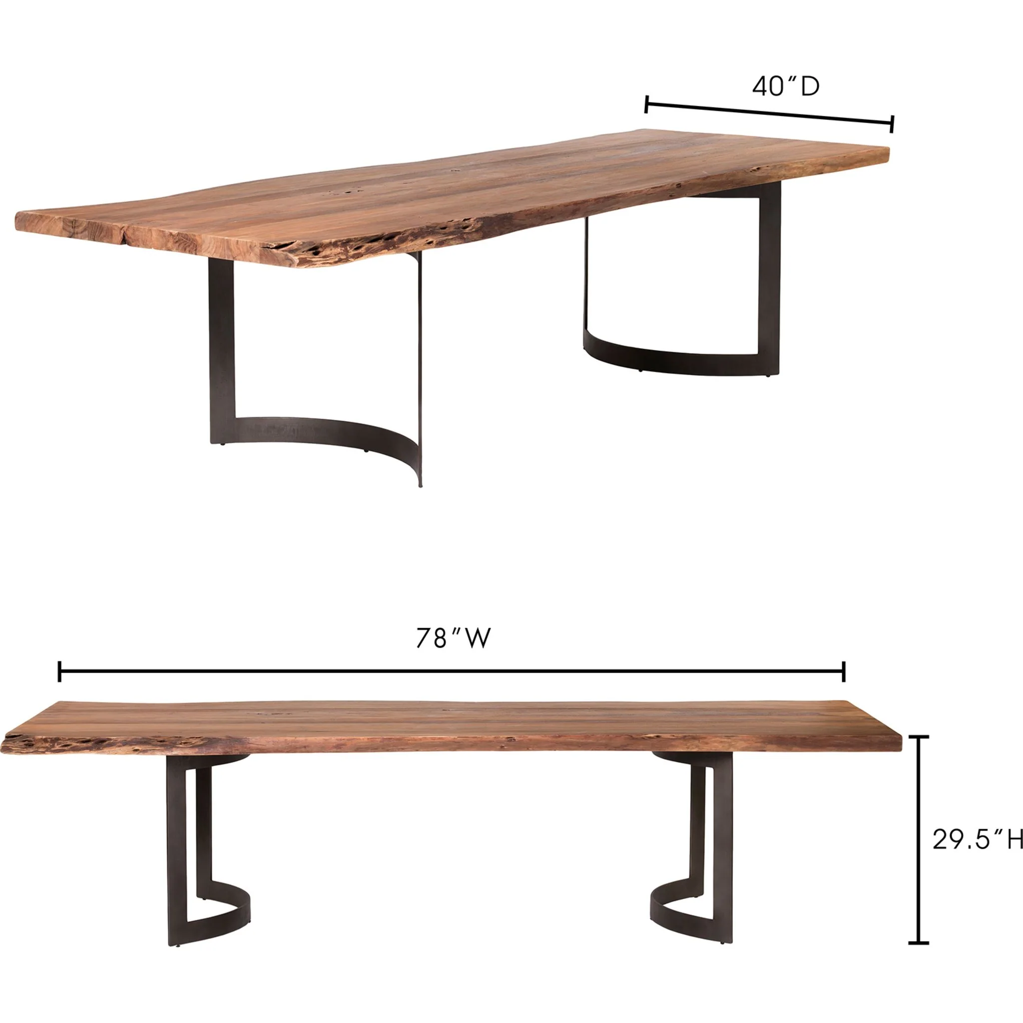 Bent Dining Table - Smoked - (1564563K) - Image 10