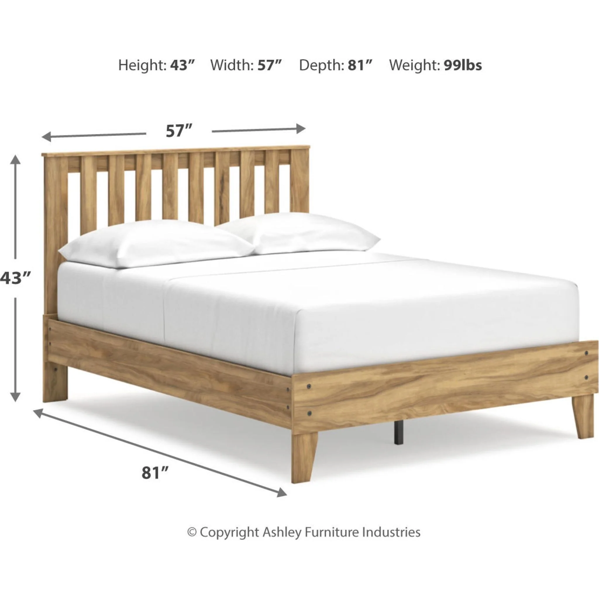 Bermacy Full Platform Bed - Light Brown - Image 11