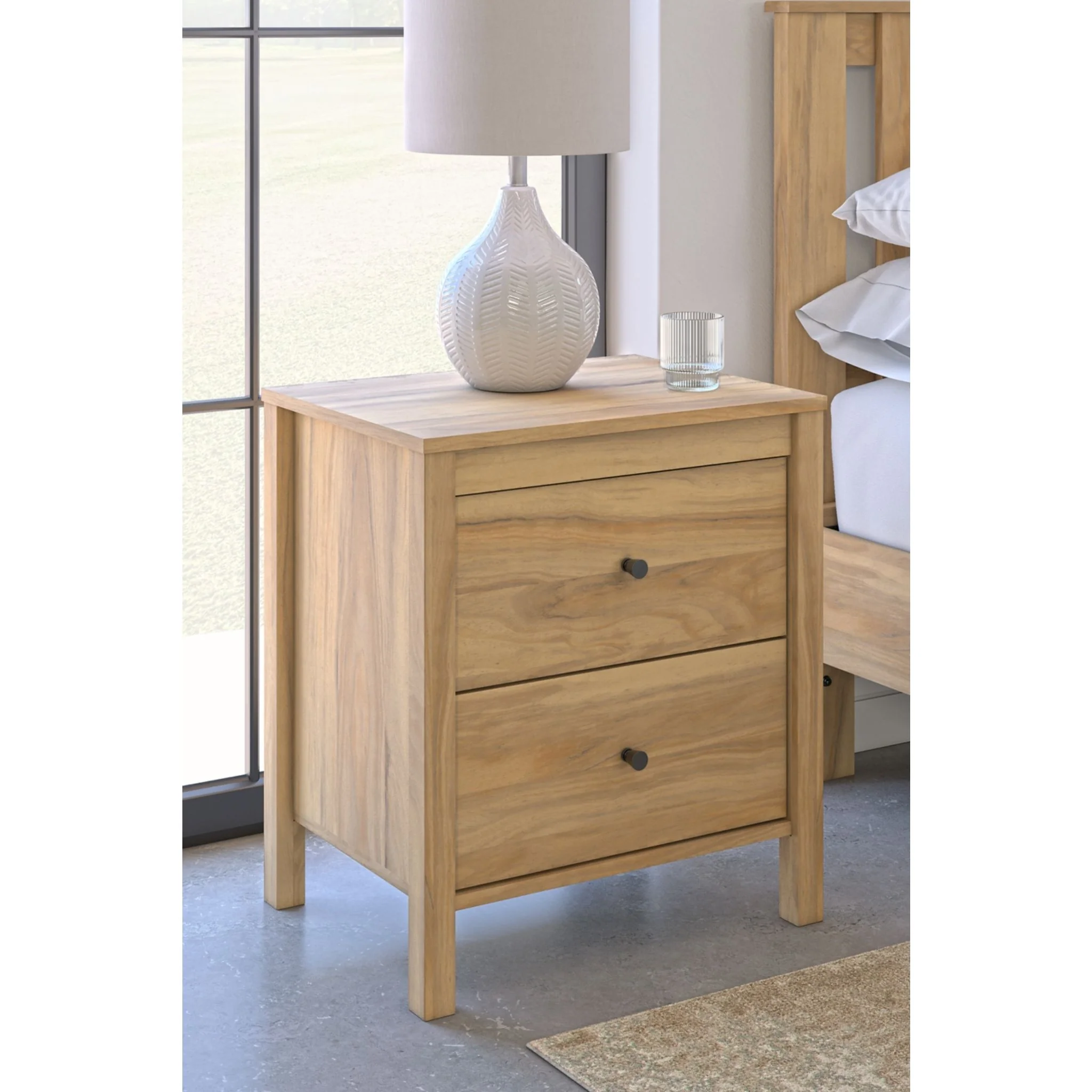 Bermacy Nightstand - Light Brown - Image 2