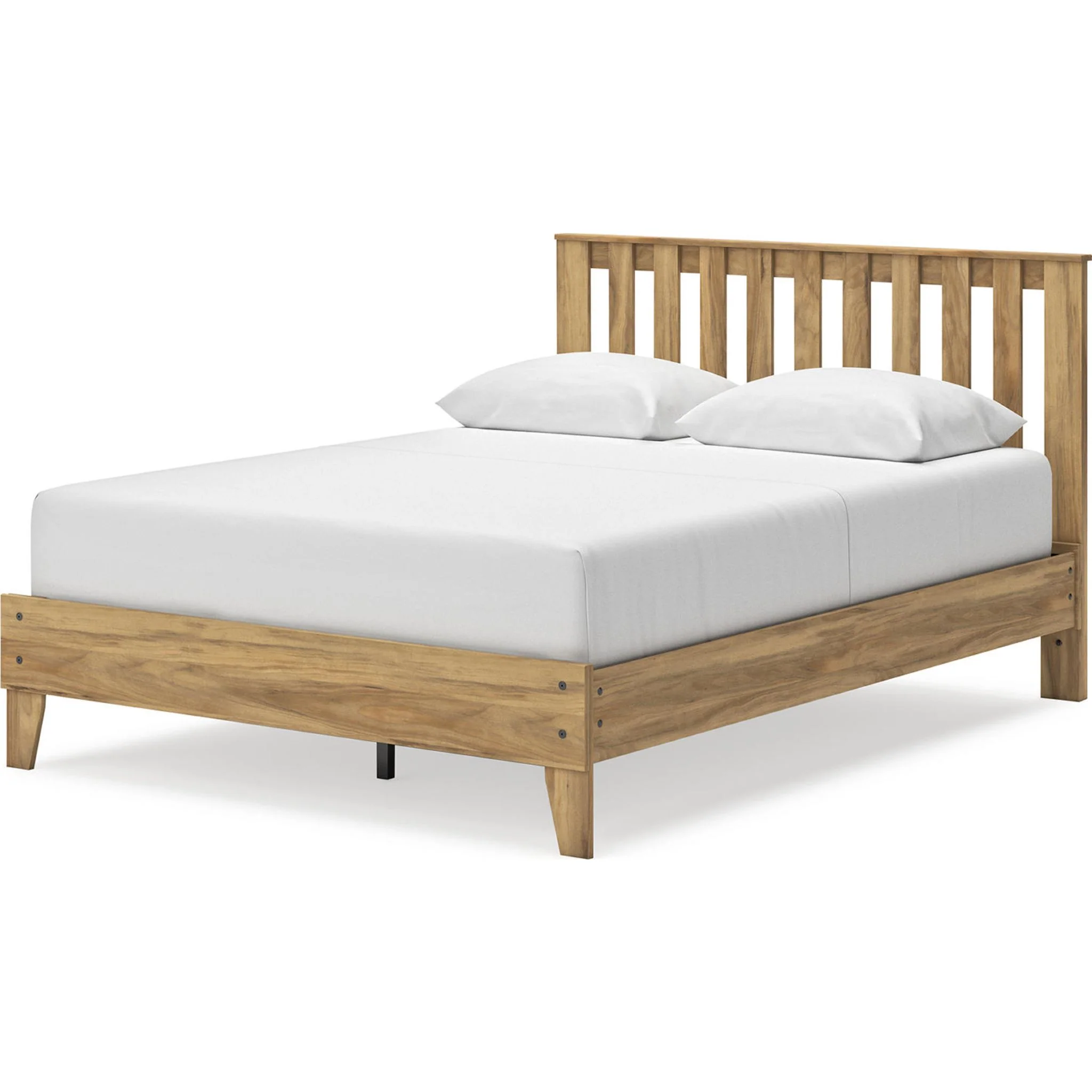 Bermacy Queen Platform Bed - Light Brown - Image 2