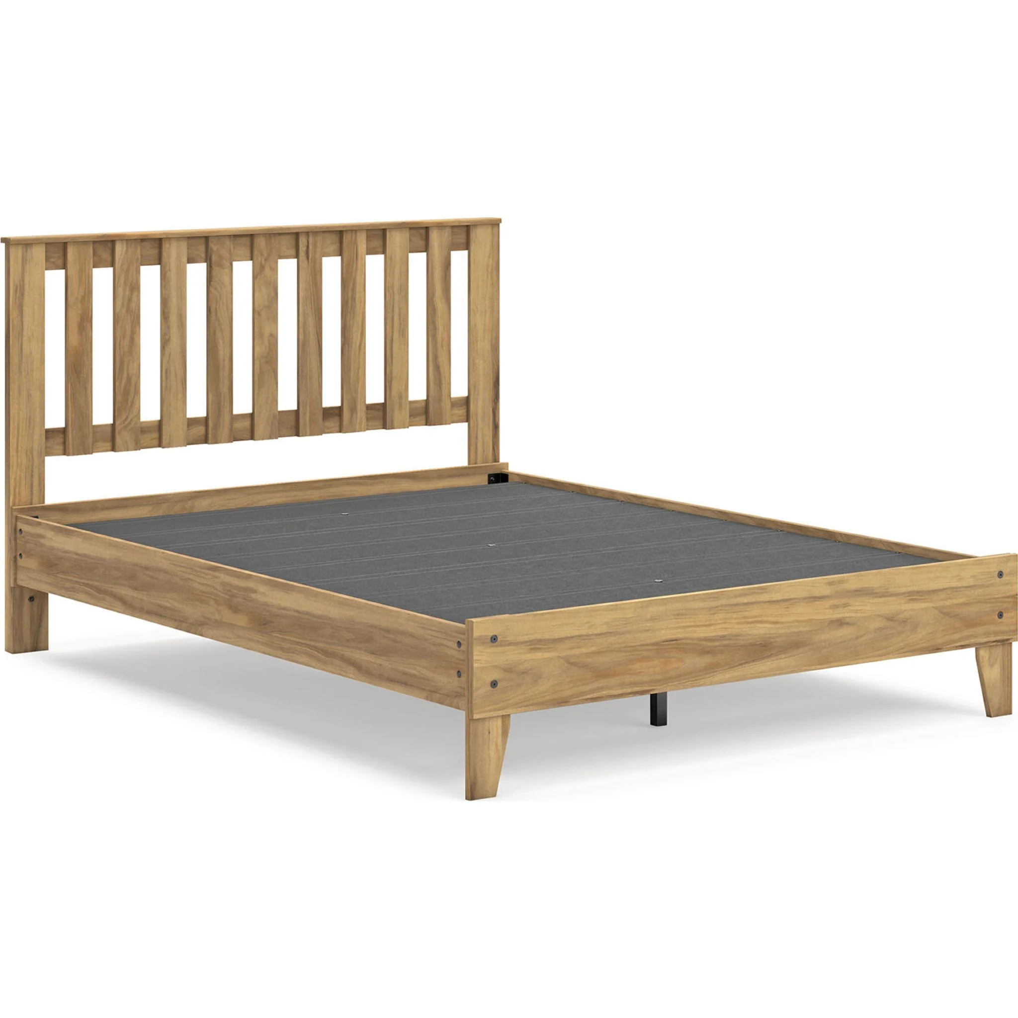 Bermacy Queen Platform Bed - Light Brown - Image 3