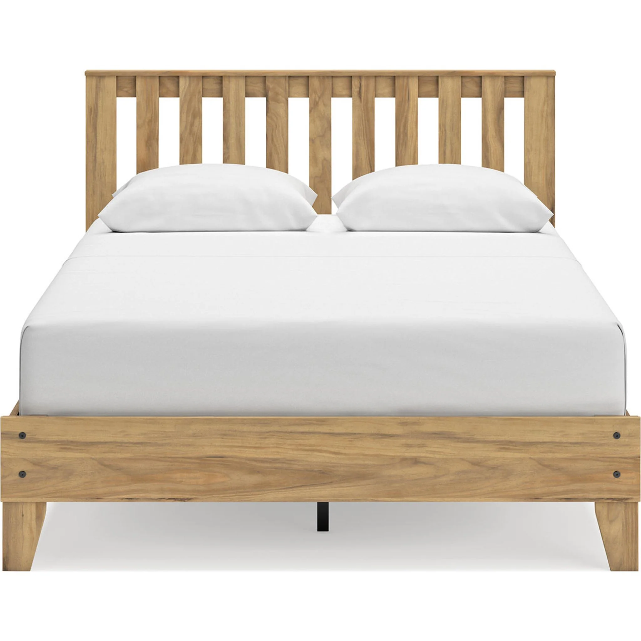 Bermacy Queen Platform Bed - Light Brown - Image 5