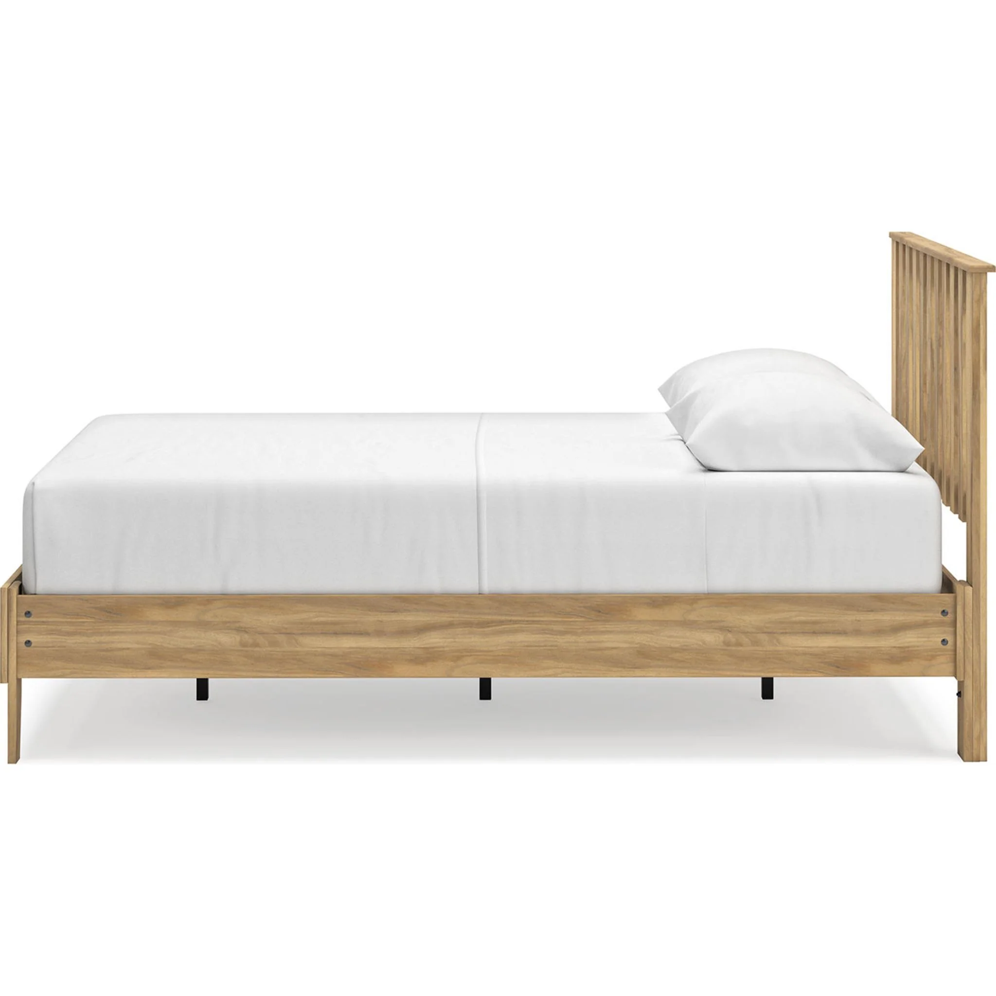 Bermacy Queen Platform Bed - Light Brown - Image 6