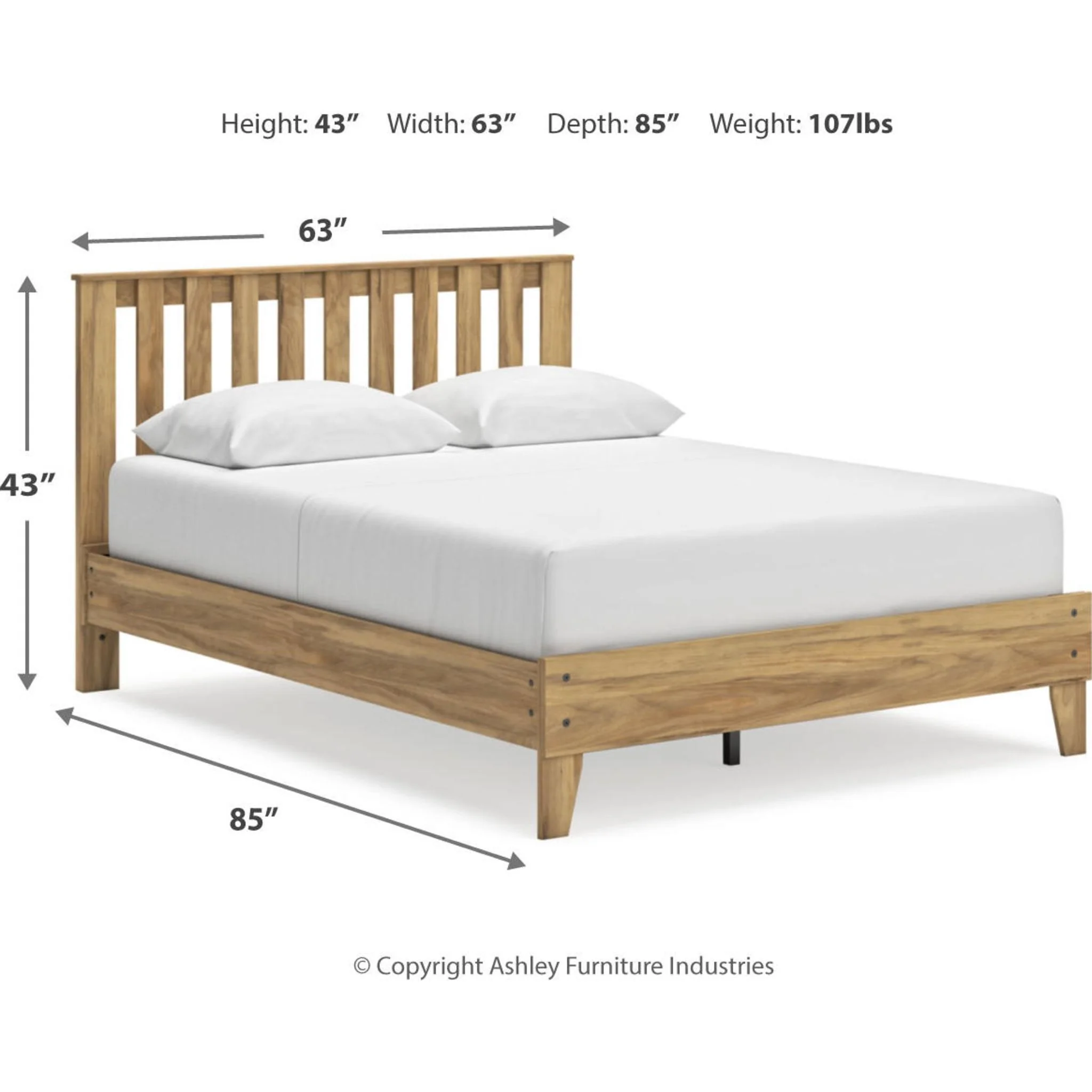 Bermacy Queen Platform Bed - Light Brown - Image 9