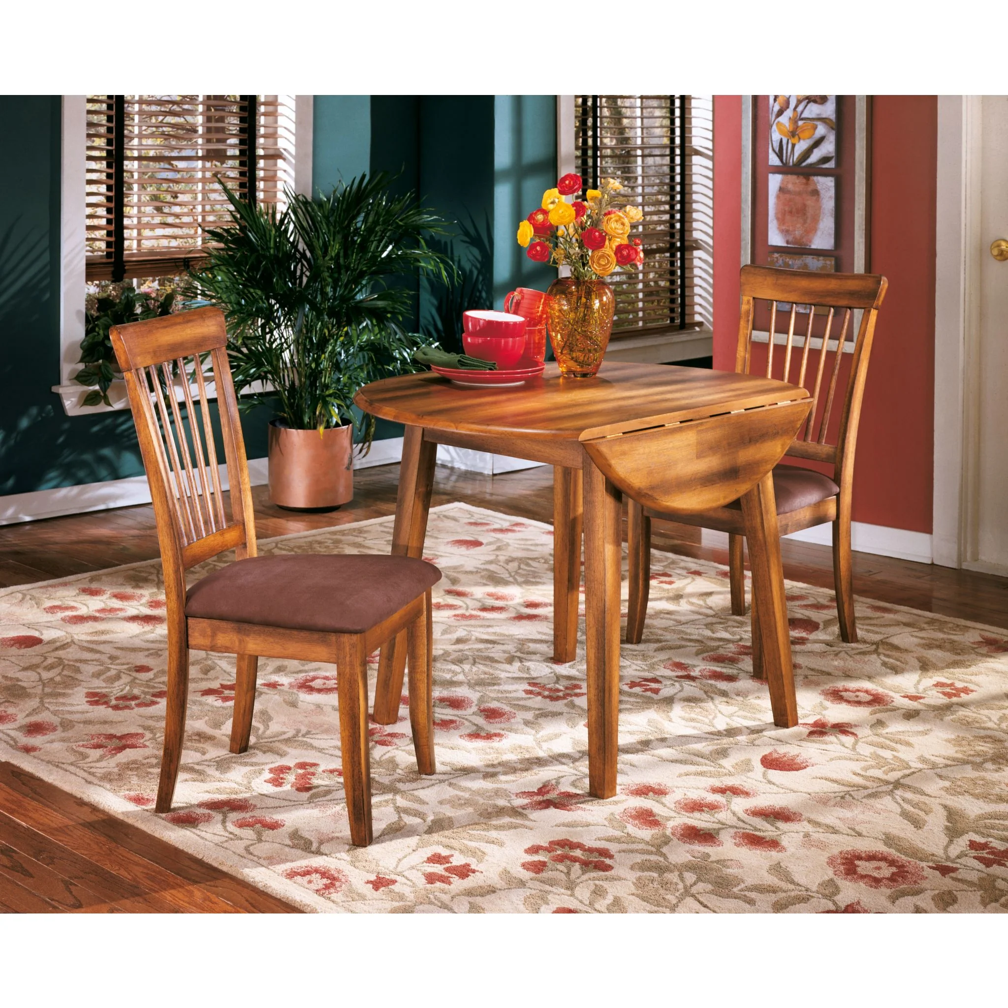 Berringer Drop Leaf Table - Rustic Brown - (D199-15) - Image 3