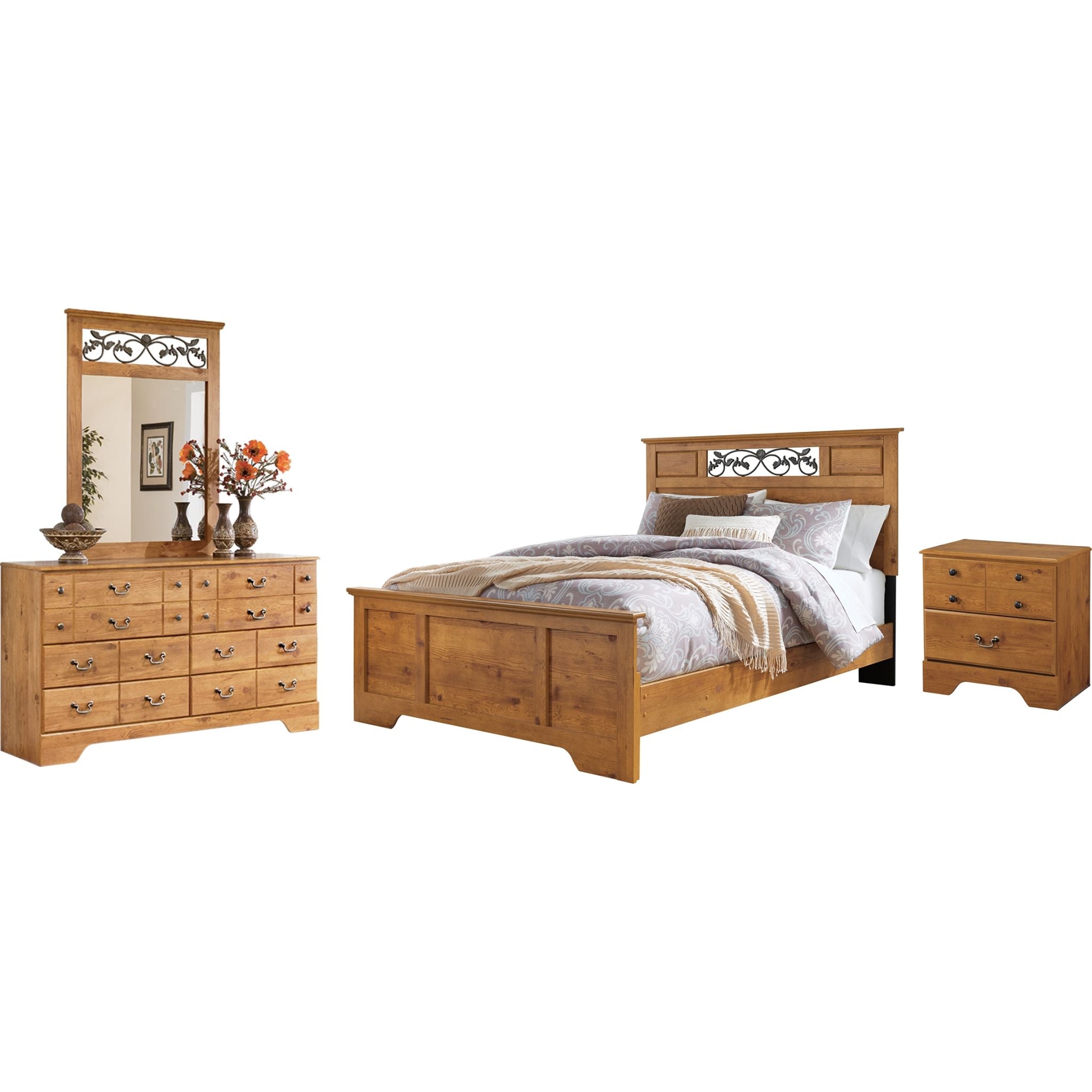 Bittersweet 6 Piece Queen Bedroom - Light Brown