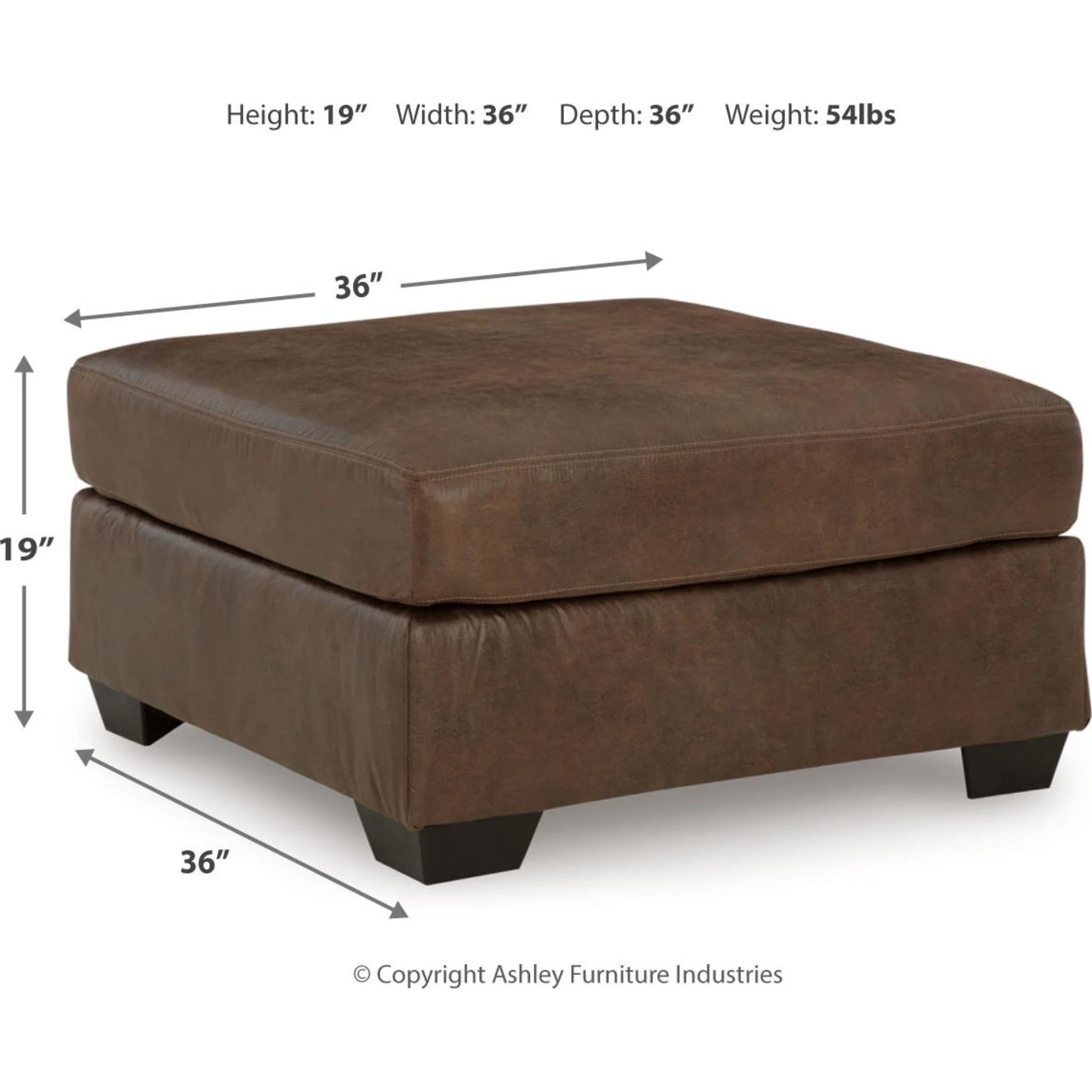 Bladen Oversized Accent Ottoman - Coffee - Image 4