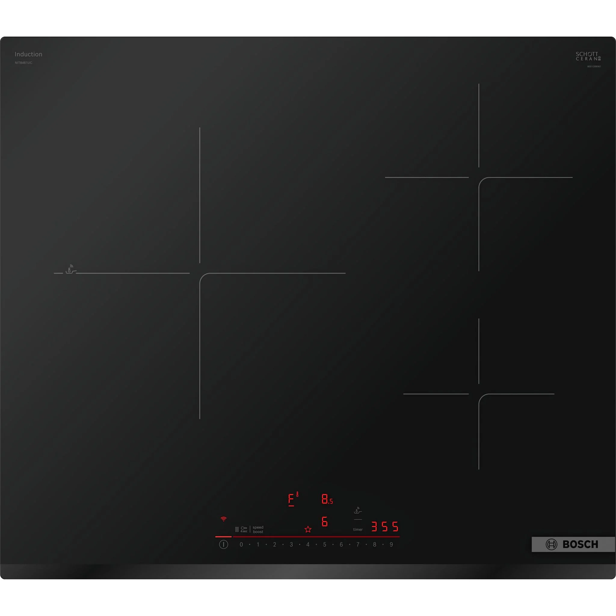 Bosch 800 Series, Induction Cooktop, 24" - Black (NIT8461UC)