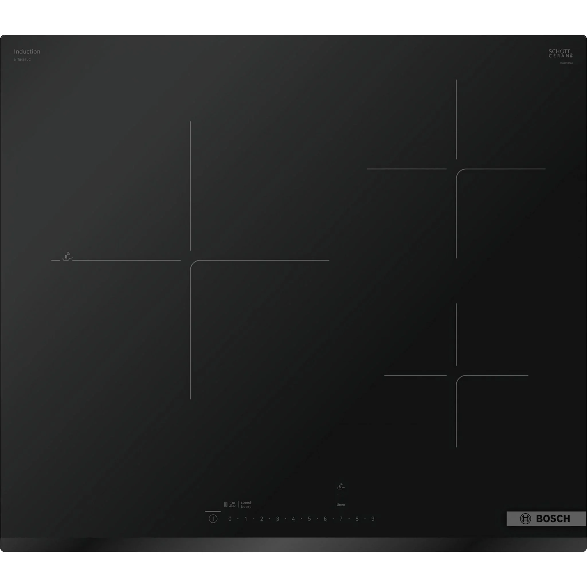 Bosch 800 Series, Induction Cooktop, 24" - Black (NIT8461UC) - Image 3