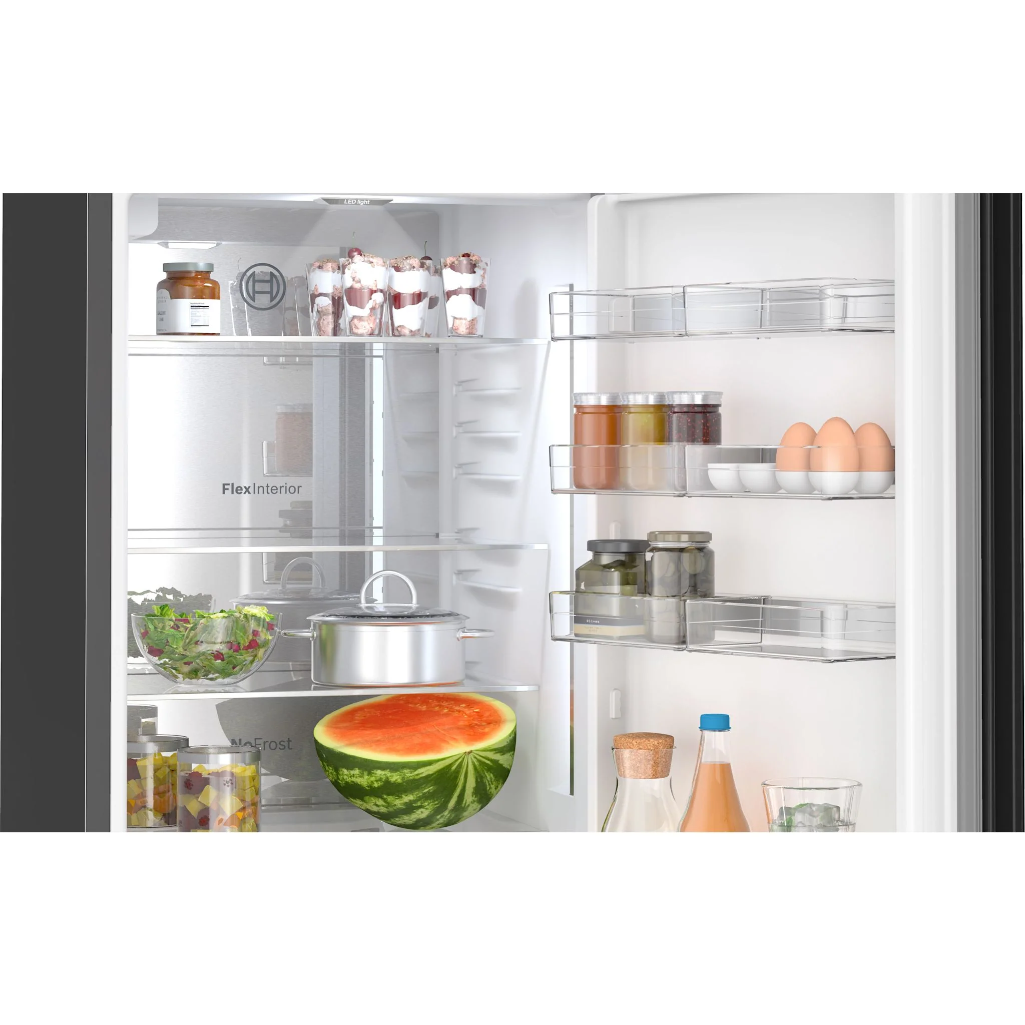 Bosch 800 Series, Free-standing fridge-freezer with freezer at bottom, glass door, 24'' - Black (B24CB80ESB) - Image 11