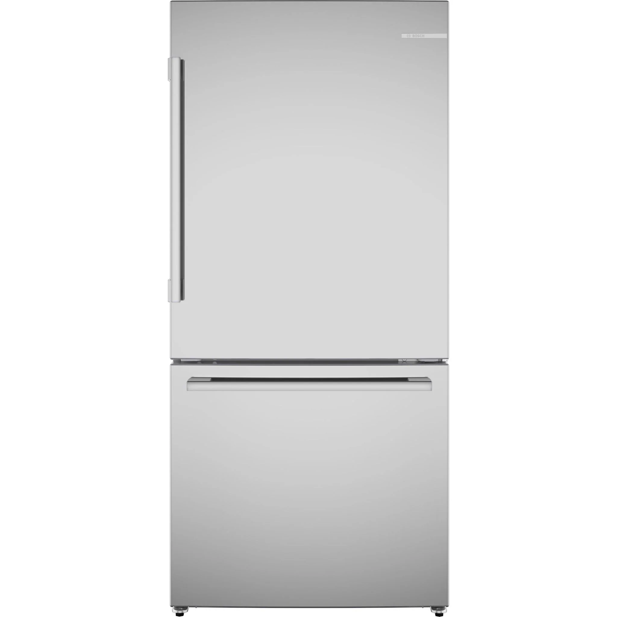 Bosch 100 Series 2-Door Bottom Mount Counter-Depth Refrigerator, No Frost & Super Cooling - Brushed Steel Anti-Fingerprint (B33CM10SNS)