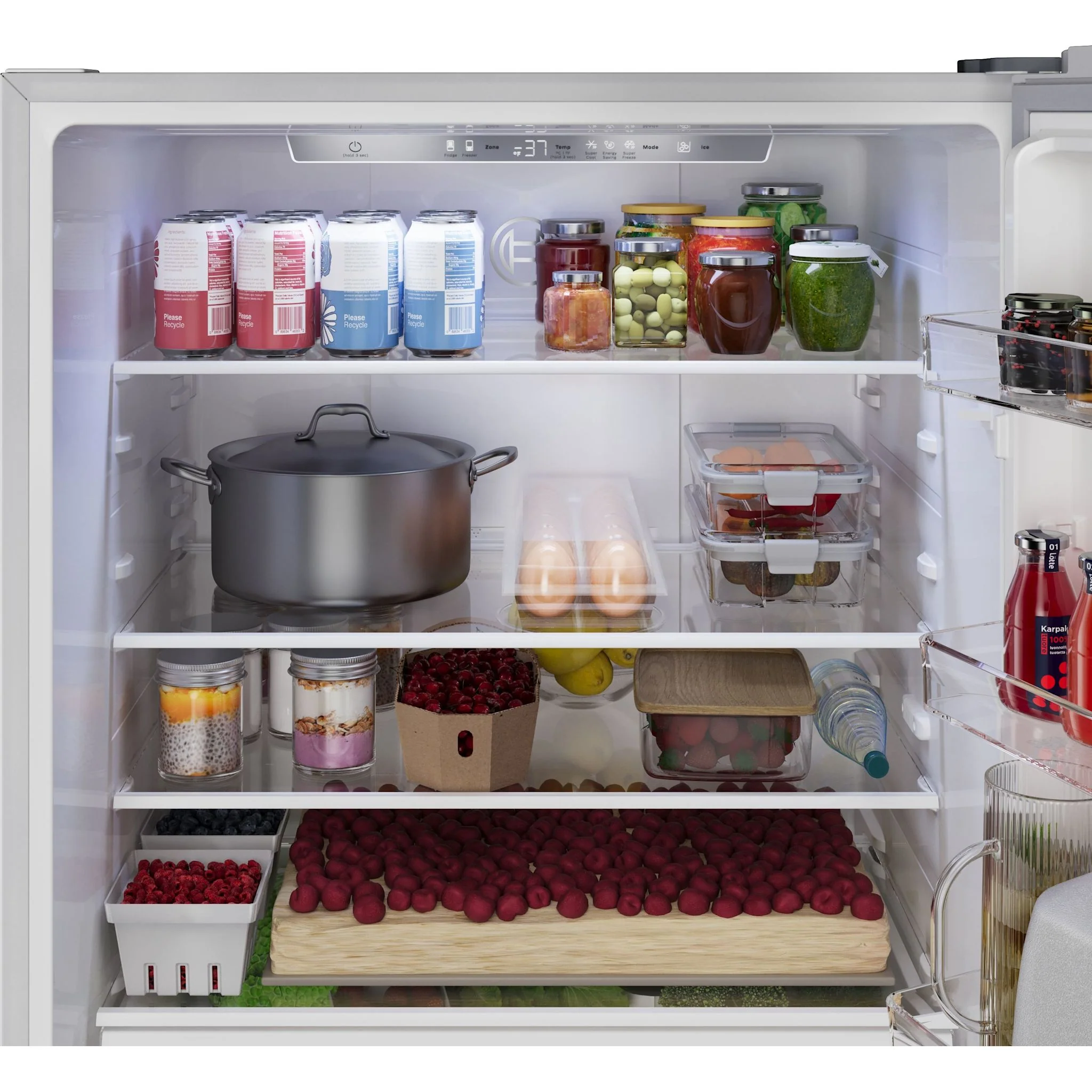 Bosch 100 Series 2-Door Bottom Mount Counter-Depth Refrigerator, No Frost & Super Cooling - Brushed Steel Anti-Fingerprint (B33CM10SNS) - Image 10