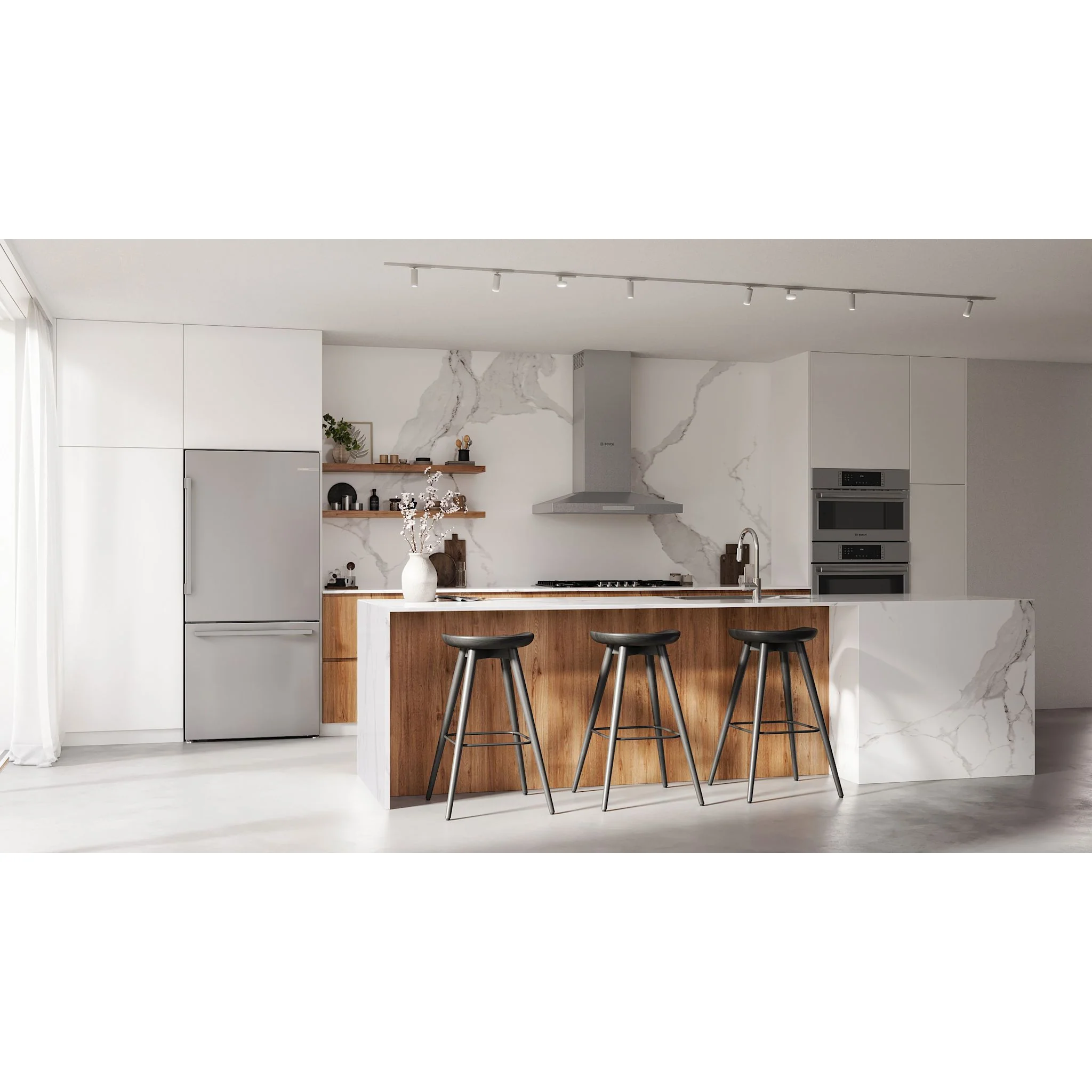 Bosch 100 Series 2-Door Bottom Mount Counter-Depth Refrigerator, No Frost & Super Cooling - Brushed Steel Anti-Fingerprint (B33CM10SNS) - Image 16