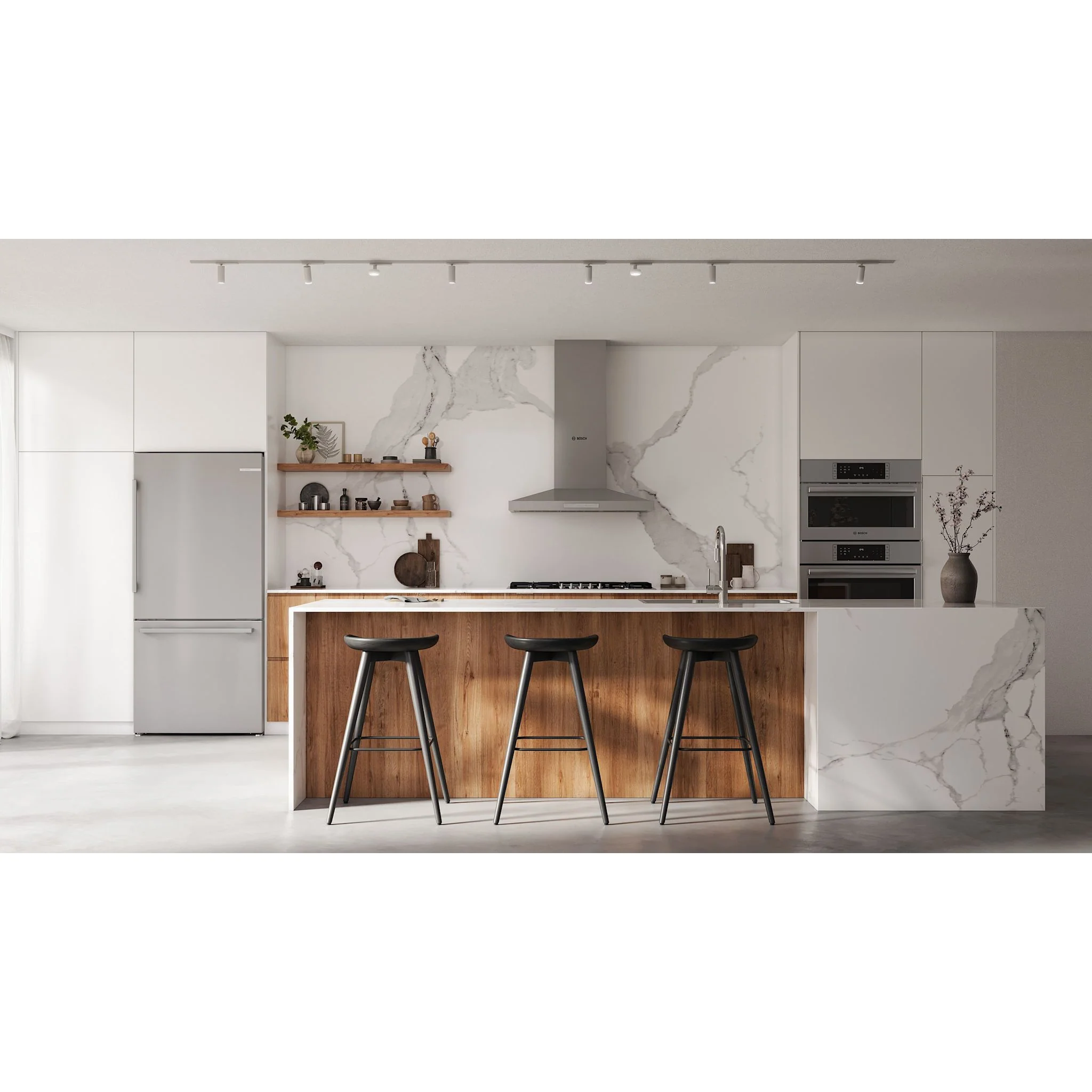 Bosch 100 Series 2-Door Bottom Mount Counter-Depth Refrigerator, No Frost & Super Cooling - Brushed Steel Anti-Fingerprint (B33CM10SNS) - Image 17