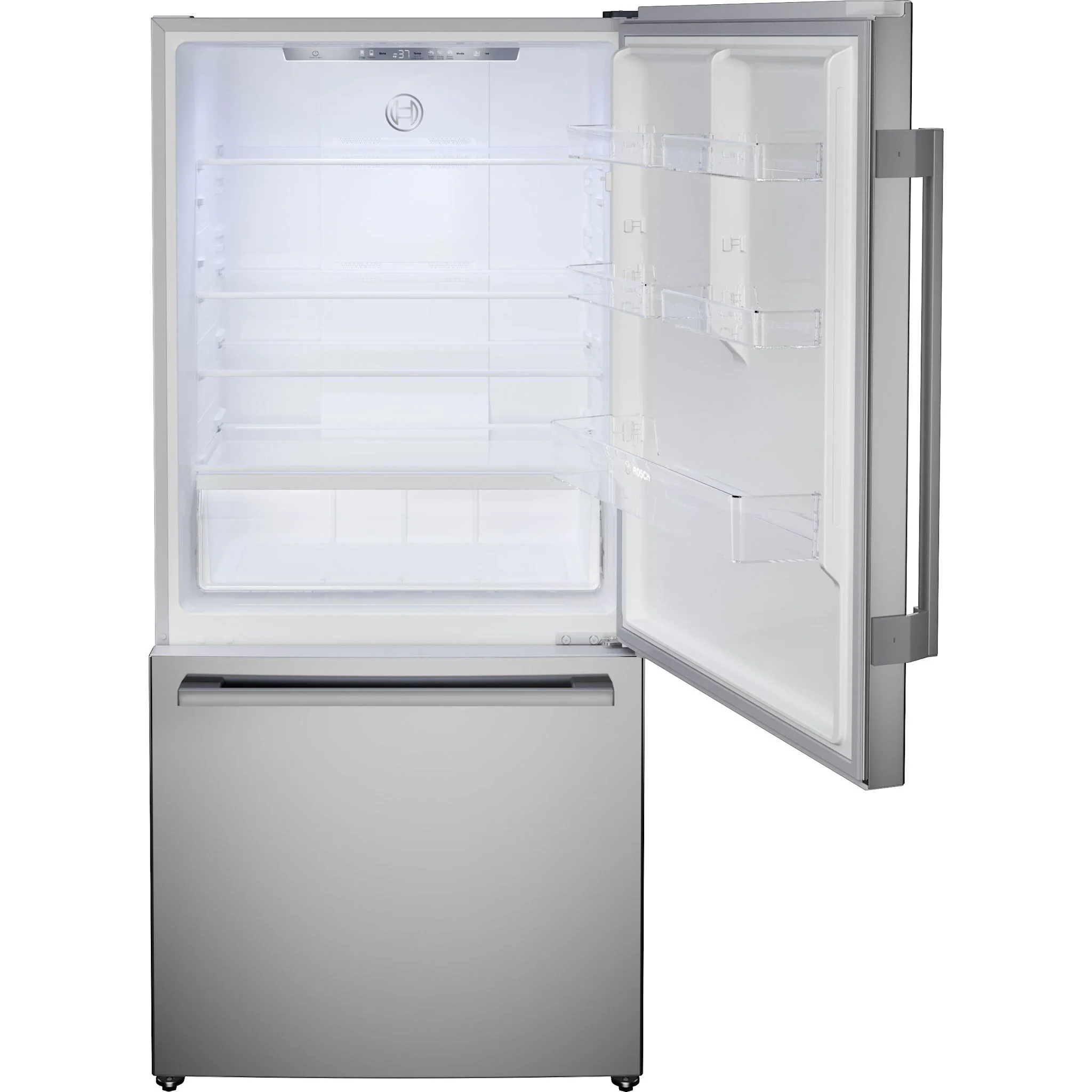 Bosch 100 Series 2-Door Bottom Mount Counter-Depth Refrigerator, No Frost & Super Cooling - Brushed Steel Anti-Fingerprint (B33CM10SNS) - Image 5