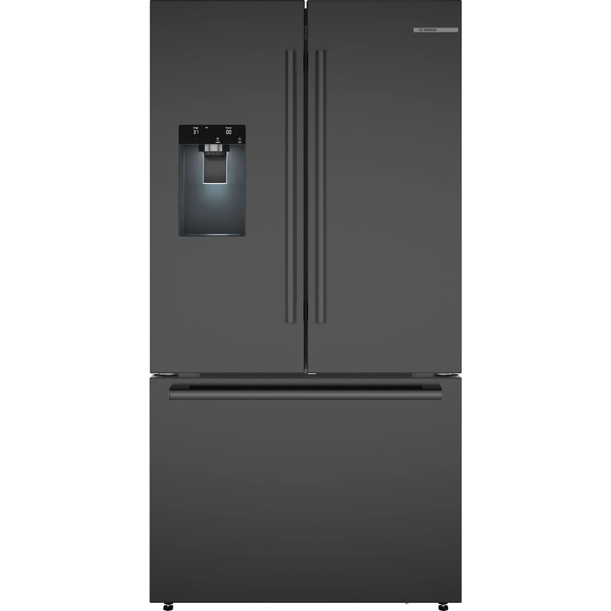 Bosch 500 Series, French Door Bottom freezer, multi door, 36'' - Brushed BLk Steel (B36CD52SNB)