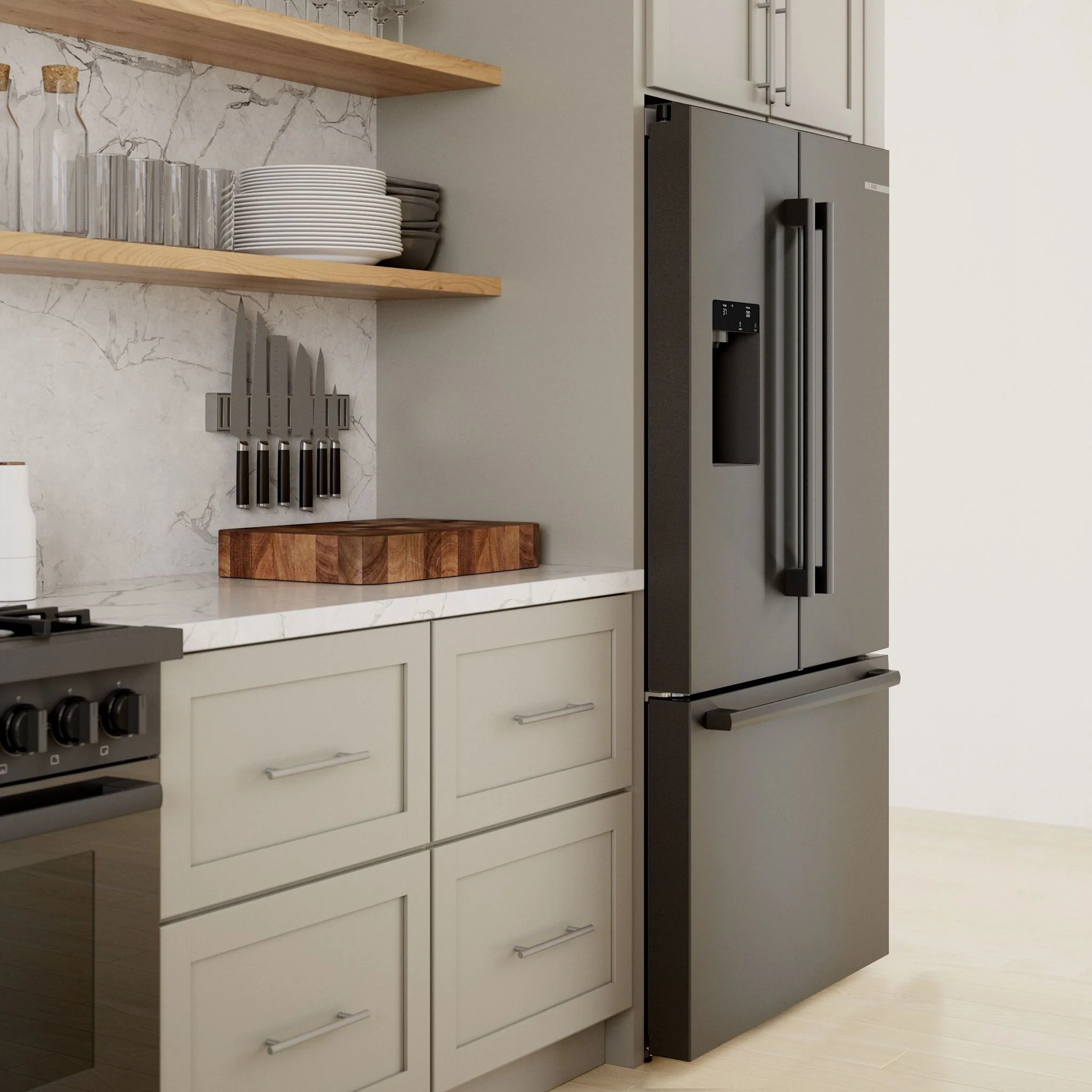 Bosch 500 Series, French Door Bottom freezer, multi door, 36'' - Brushed BLk Steel (B36CD52SNB) - Image 14
