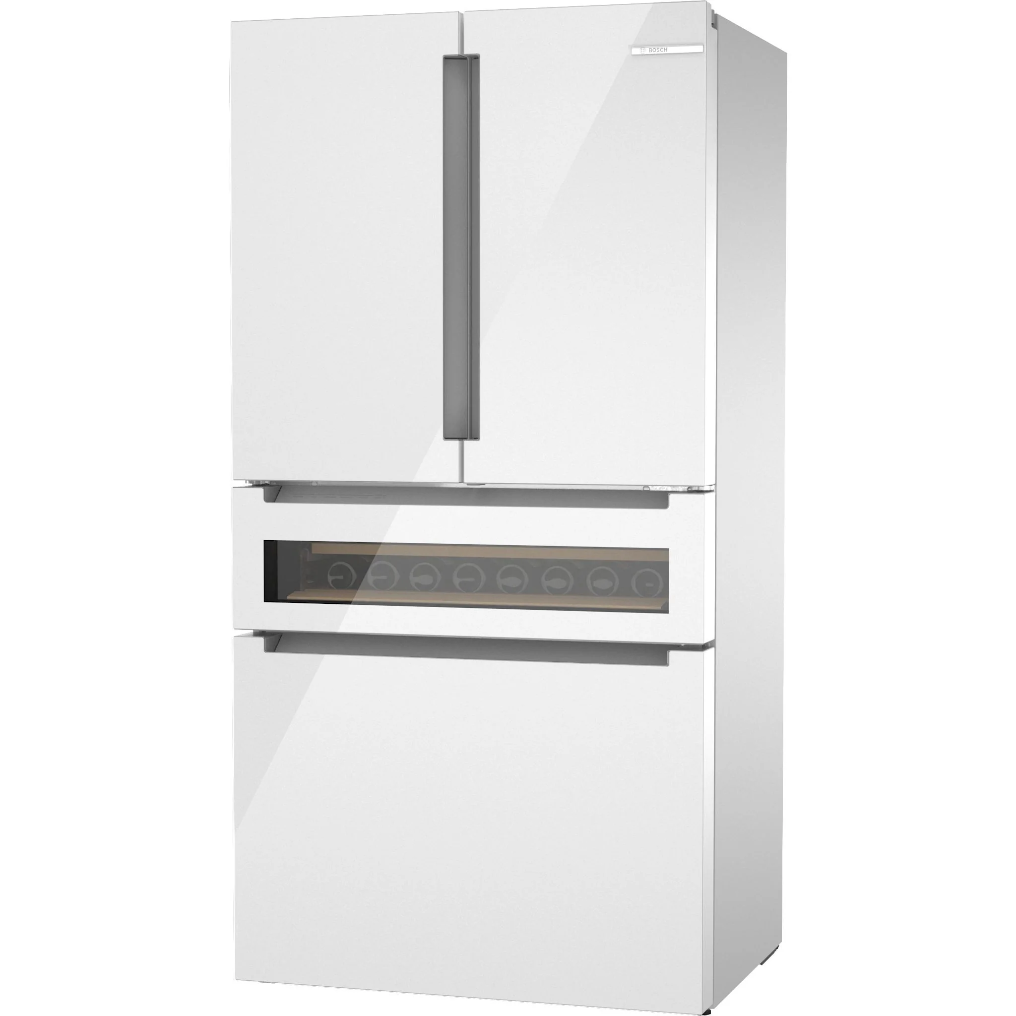 Bosch 800 Series, French Door Bottom Mount Refrigerator, Glass door, 36'' - Glass Over Artic White (B36CL81ENW) - Image 3