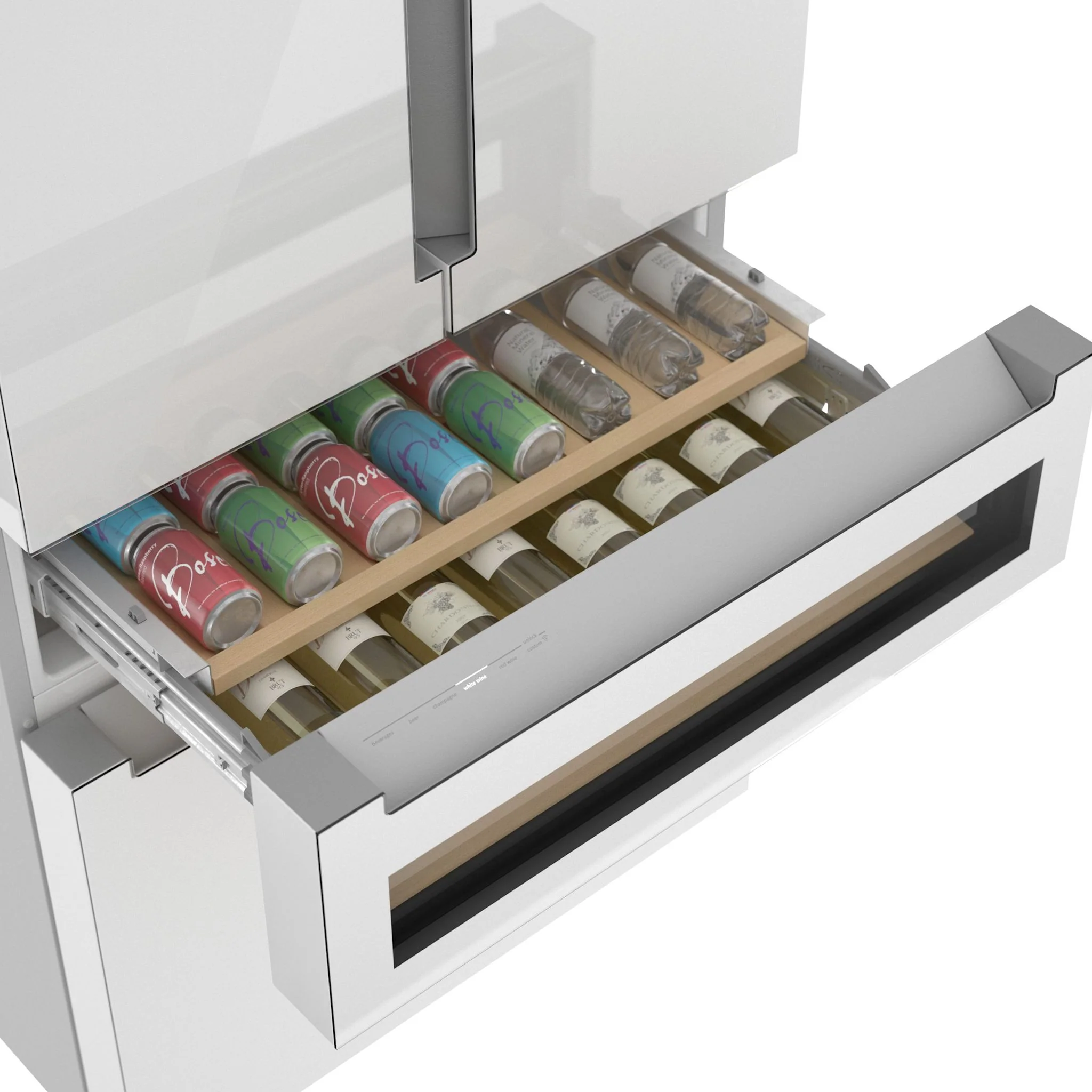 Bosch 800 Series, French Door Bottom Mount Refrigerator, Glass door, 36'' - Glass Over Artic White (B36CL81ENW) - Image 7