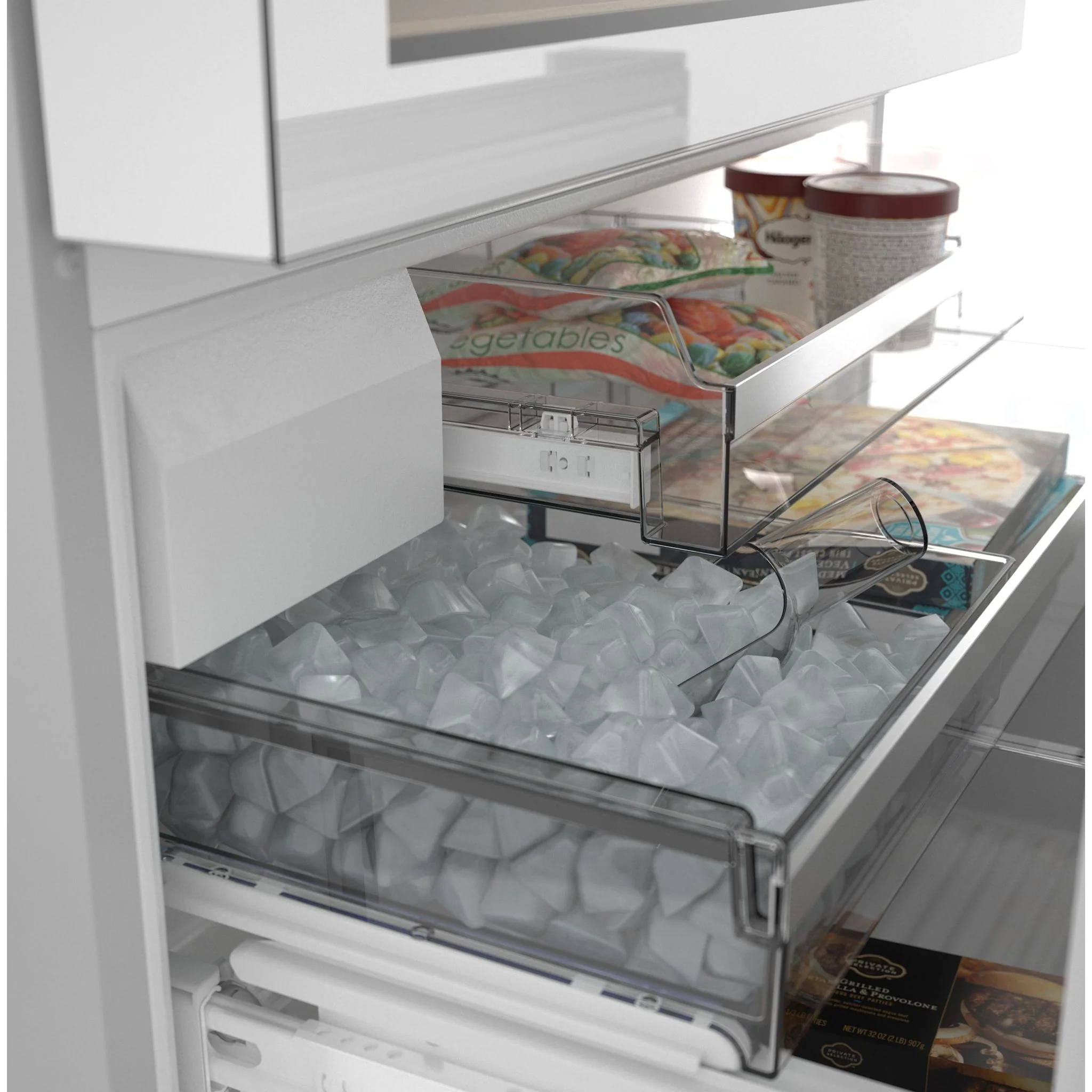 Bosch 800 Series, French Door Bottom Mount Refrigerator, Glass door, 36'' - Glass Over Artic White (B36CL81ENW) - Image 9