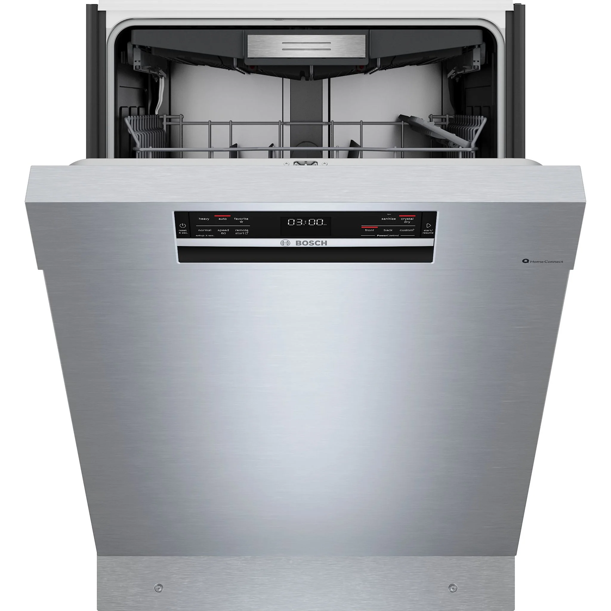 Bosch EuroTall Tub, Rec Hndl, 5C/3O, Pwr Ctrl Spray Arm, Crystal Dry, Flex 3rd rack, 42 dBA, SS - Stainless steel (SHE78D75UC) - Image 3