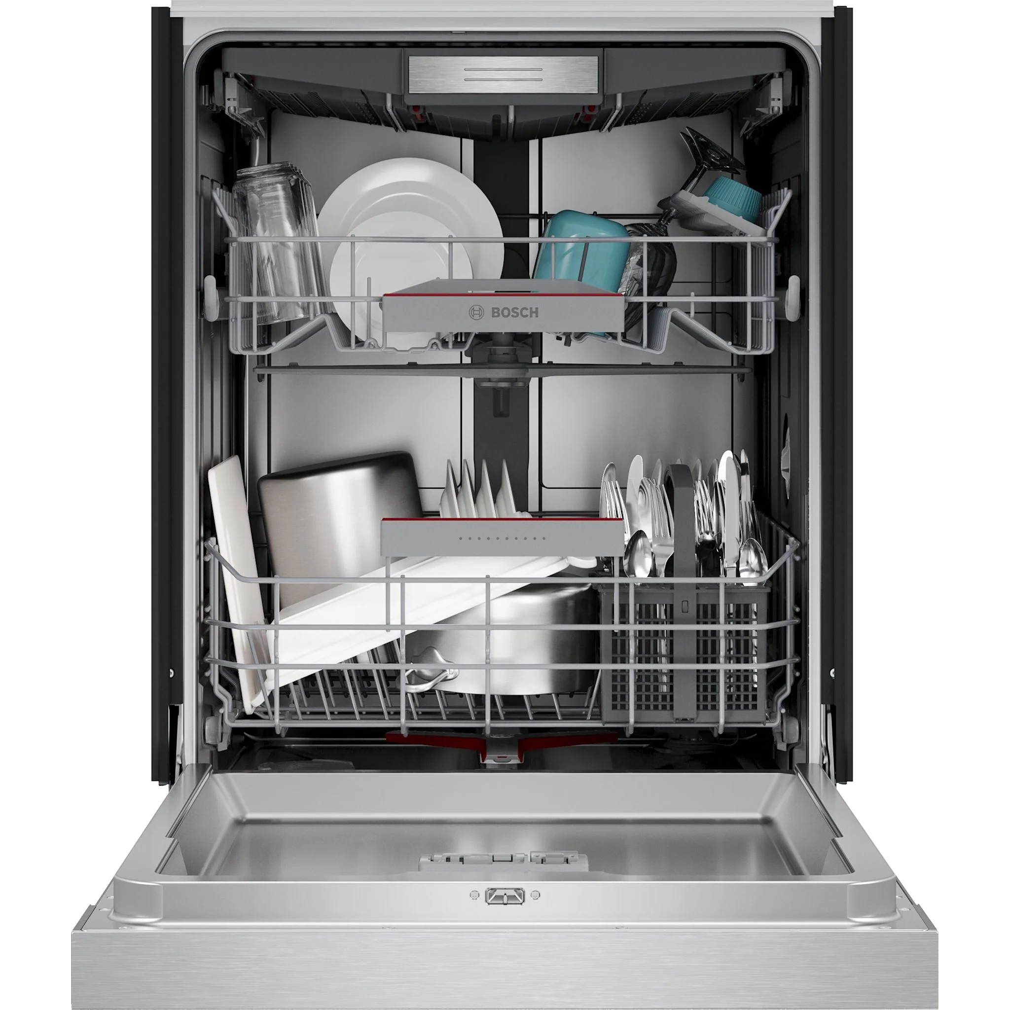 Bosch EuroTall Tub, Rec Hndl, 5C/3O, Pwr Ctrl Spray Arm, Crystal Dry, Flex 3rd rack, 42 dBA, SS - Stainless steel (SHE78D75UC) - Image 7