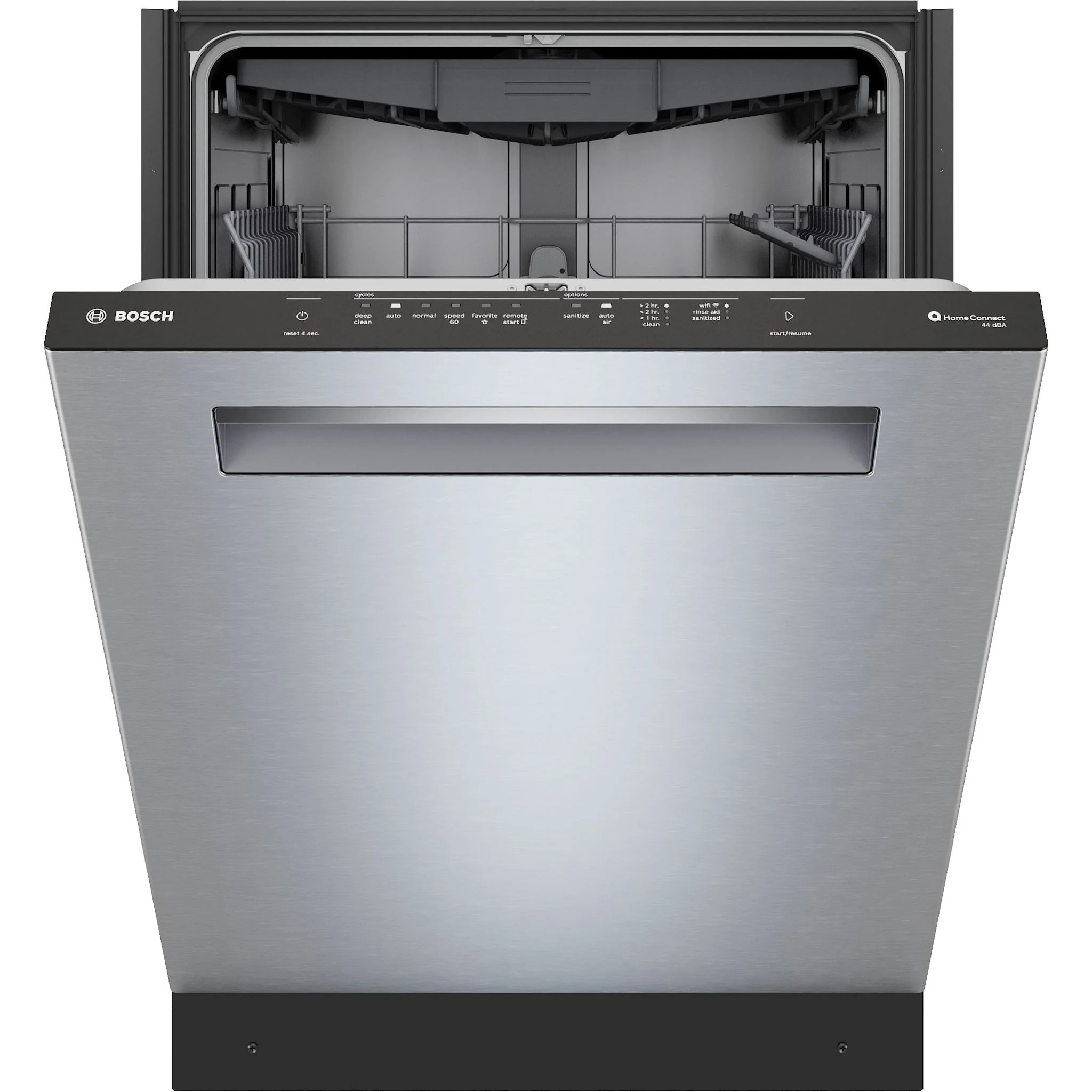 Bosch Pckt Hndl, 5/3 cycles, 44 dBA, Std 3rd Rack, ZoneWash, AutoAir - Stainless Steel (SHP65DM5N) - Image 3