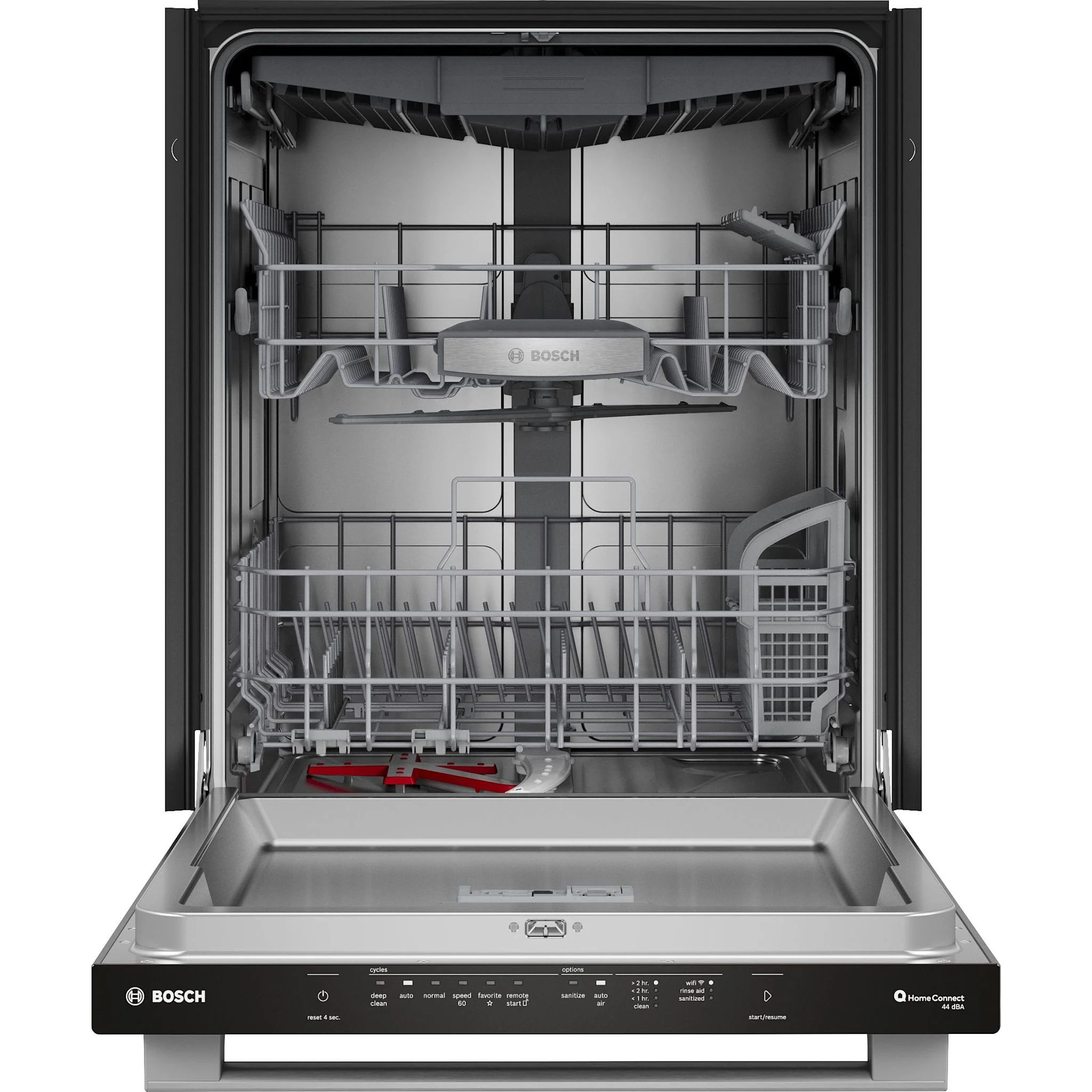 Bosch Bar Hndl, 5/3 cycles, 44 dBA, Std 3rd Rack, ZoneWash, AutoAir - SS - Stainless Steel (SHX65DM5N) - Image 5