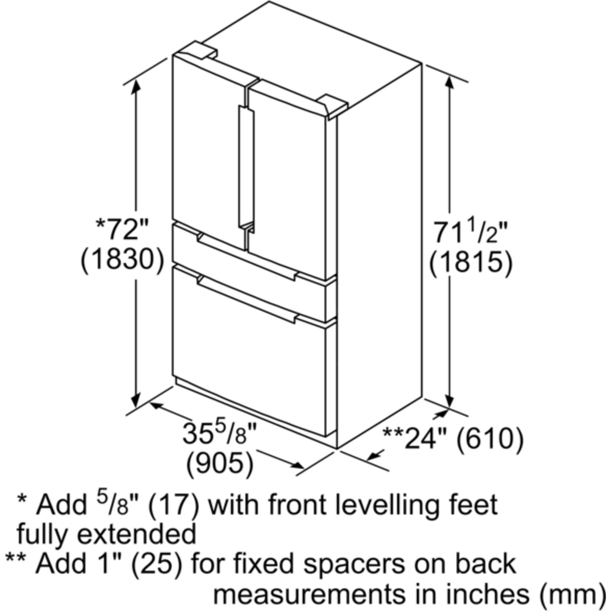 Bosch 800 Series, French Door Bottom Mount, 36'' - Stainless Steel (B36CL80ENS) - Image 14
