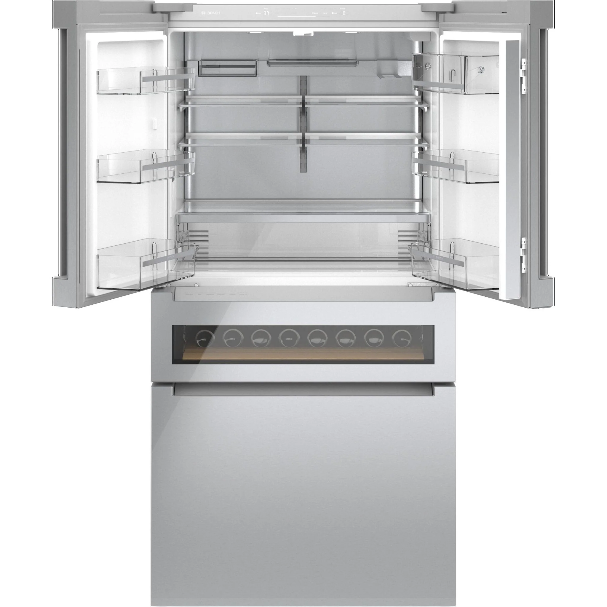 Bosch 800 Series, French Door Bottom Mount Refrigerator, Glass door, 36'' - Stainless Steel (B36CL81ENG) - Image 3