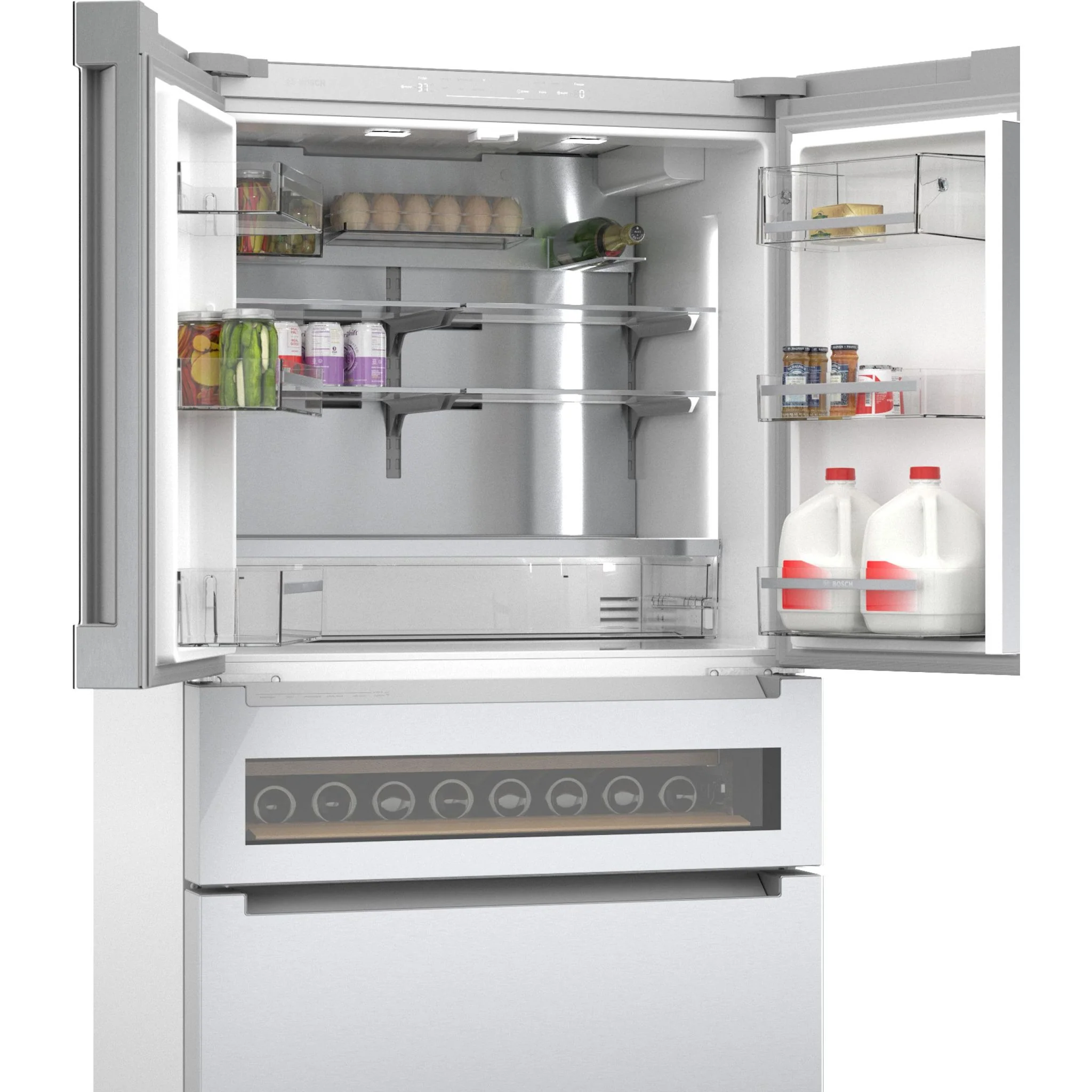 Bosch 800 Series, French Door Bottom Mount Refrigerator, Glass door, 36'' - Stainless Steel (B36CL81ENG) - Image 5