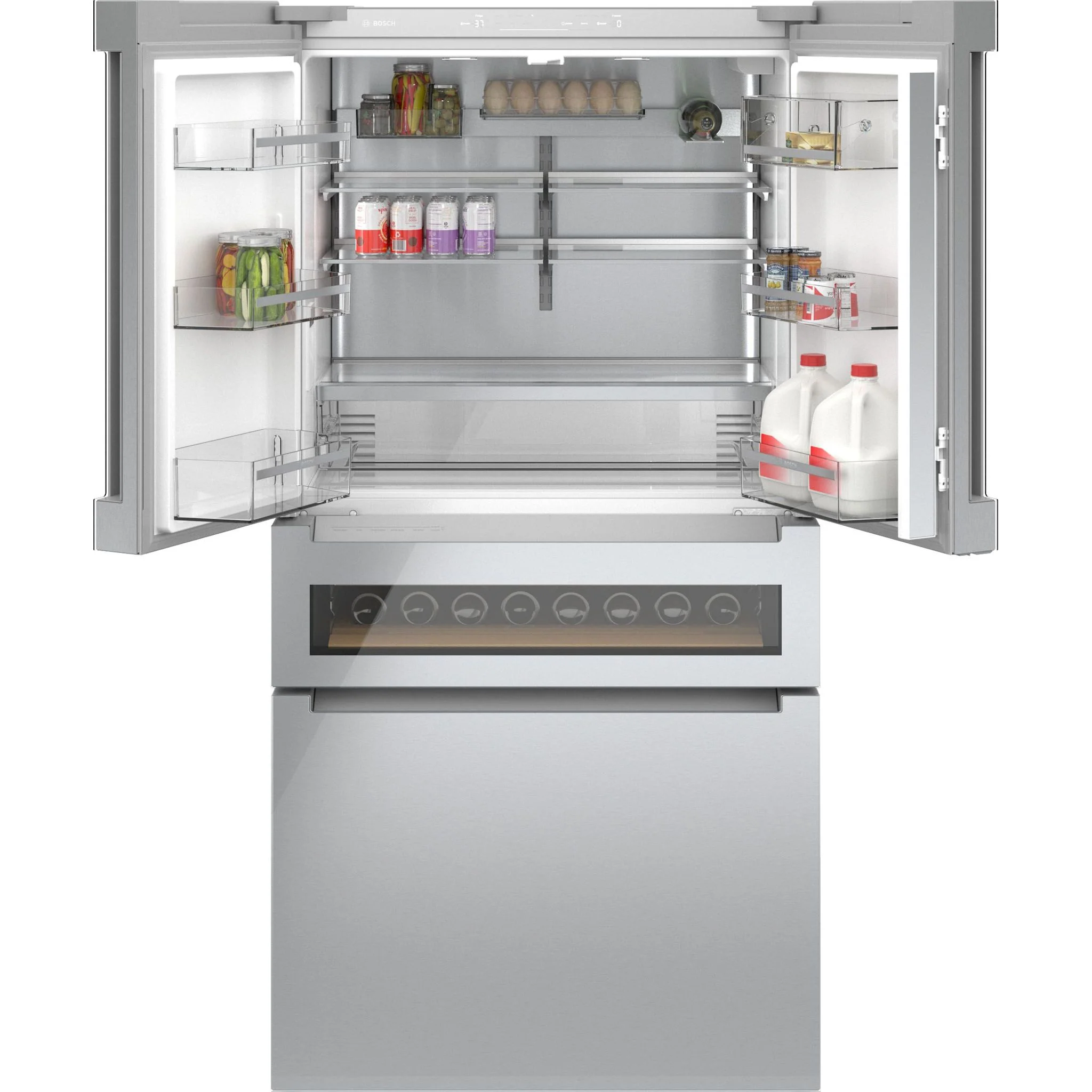 Bosch 800 Series, French Door Bottom Mount Refrigerator, Glass door, 36'' - Stainless Steel (B36CL81ENG) - Image 6