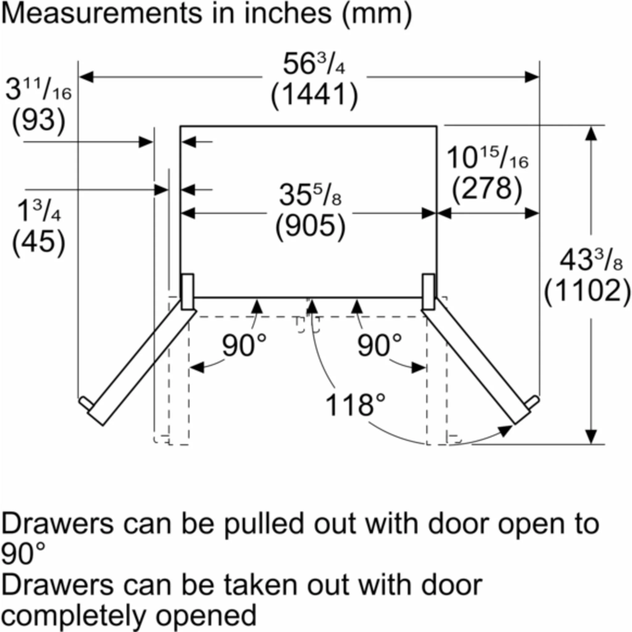 Bosch 800 Series, French Door Bottom Mount, 36'' - Black Stainless Steel (B36CT80SNB) - Image 16