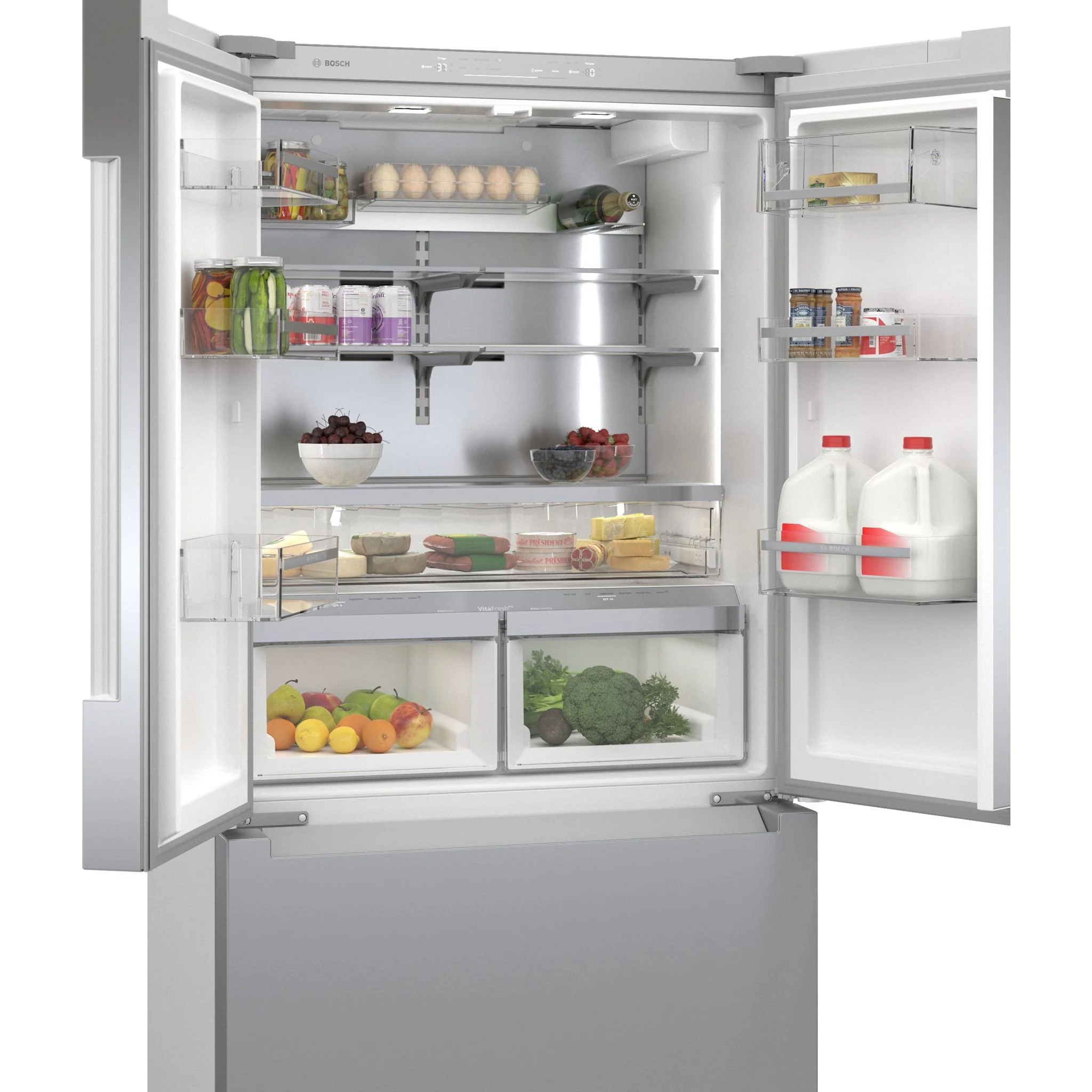 Bosch 800 Series, French Door Bottom Mount, 36'' - Stainless Steel (B36CT81ENS) - Image 8