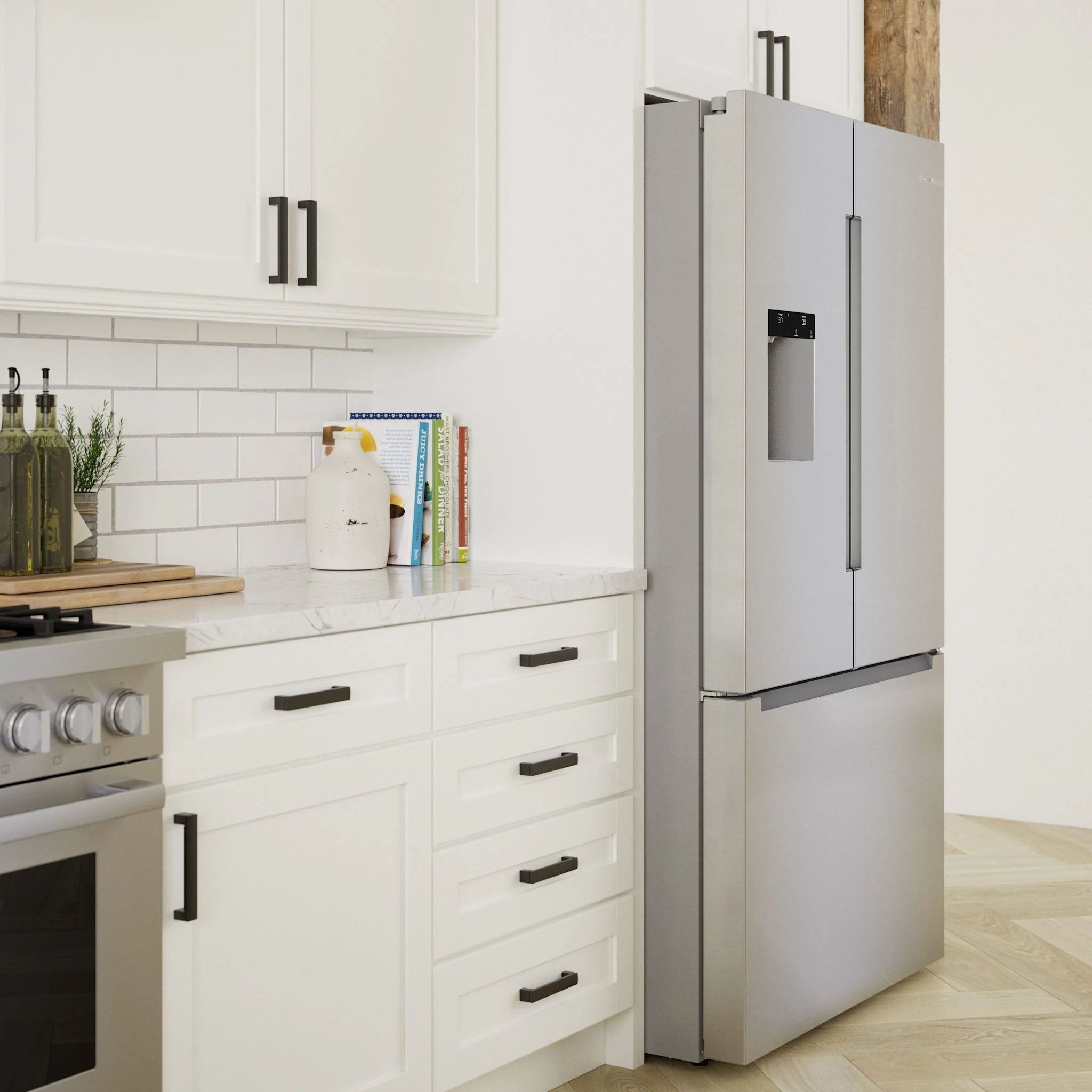 Bosch 100 Series, French Door Bottom Mount, 36'' - Stainless Steel (B36FD10ENS) - Image 13