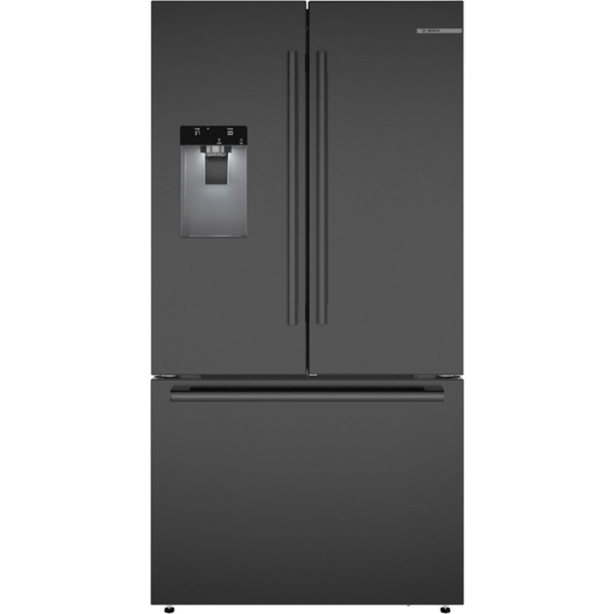 Bosch 500 Series, French Door Bottom Mount, 36'' - Brushed Black Steel Anto-Fingerprint (B36FD52SNB)