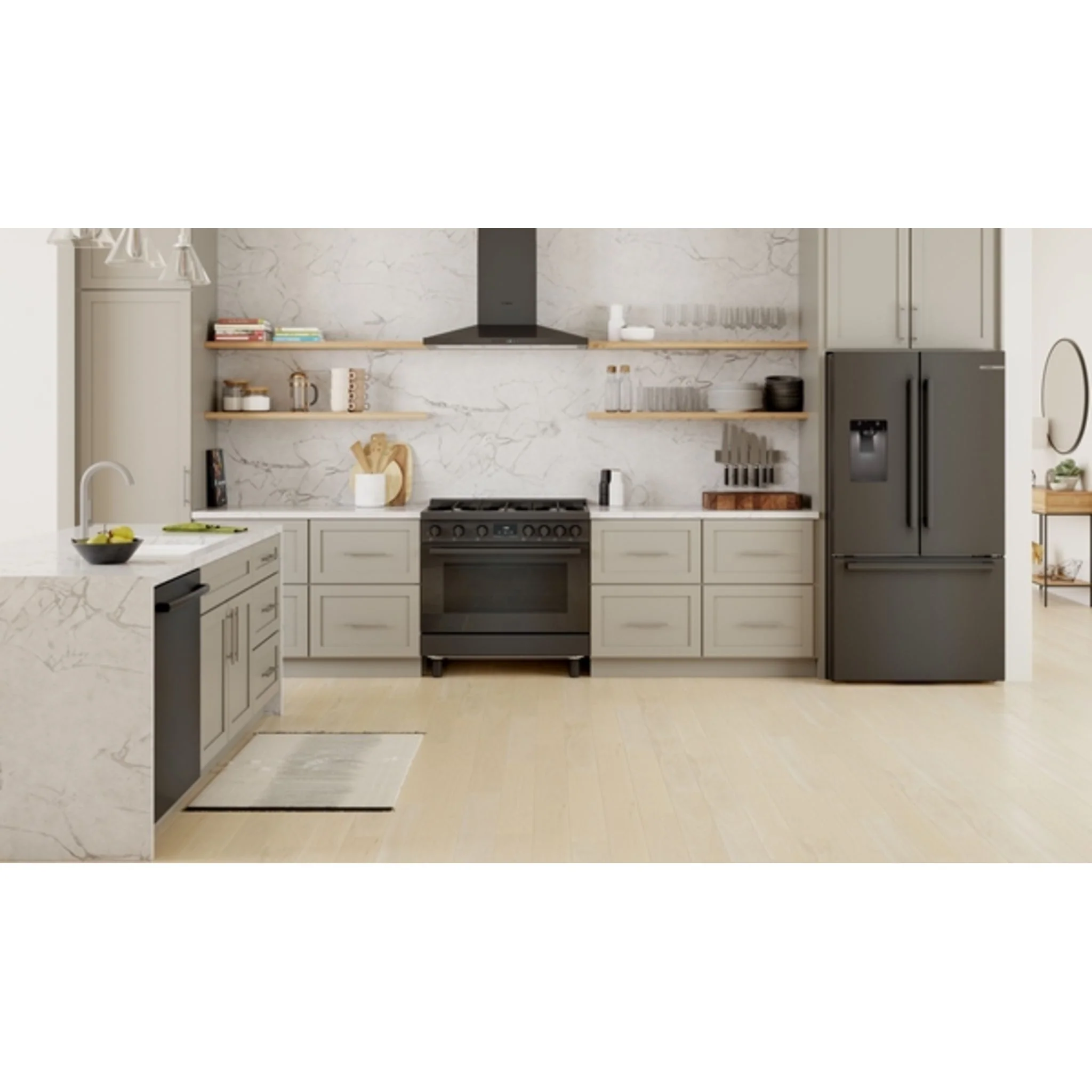 Bosch 500 Series, French Door Bottom Mount, 36'' - Brushed Black Steel Anto-Fingerprint (B36FD52SNB) - Image 15