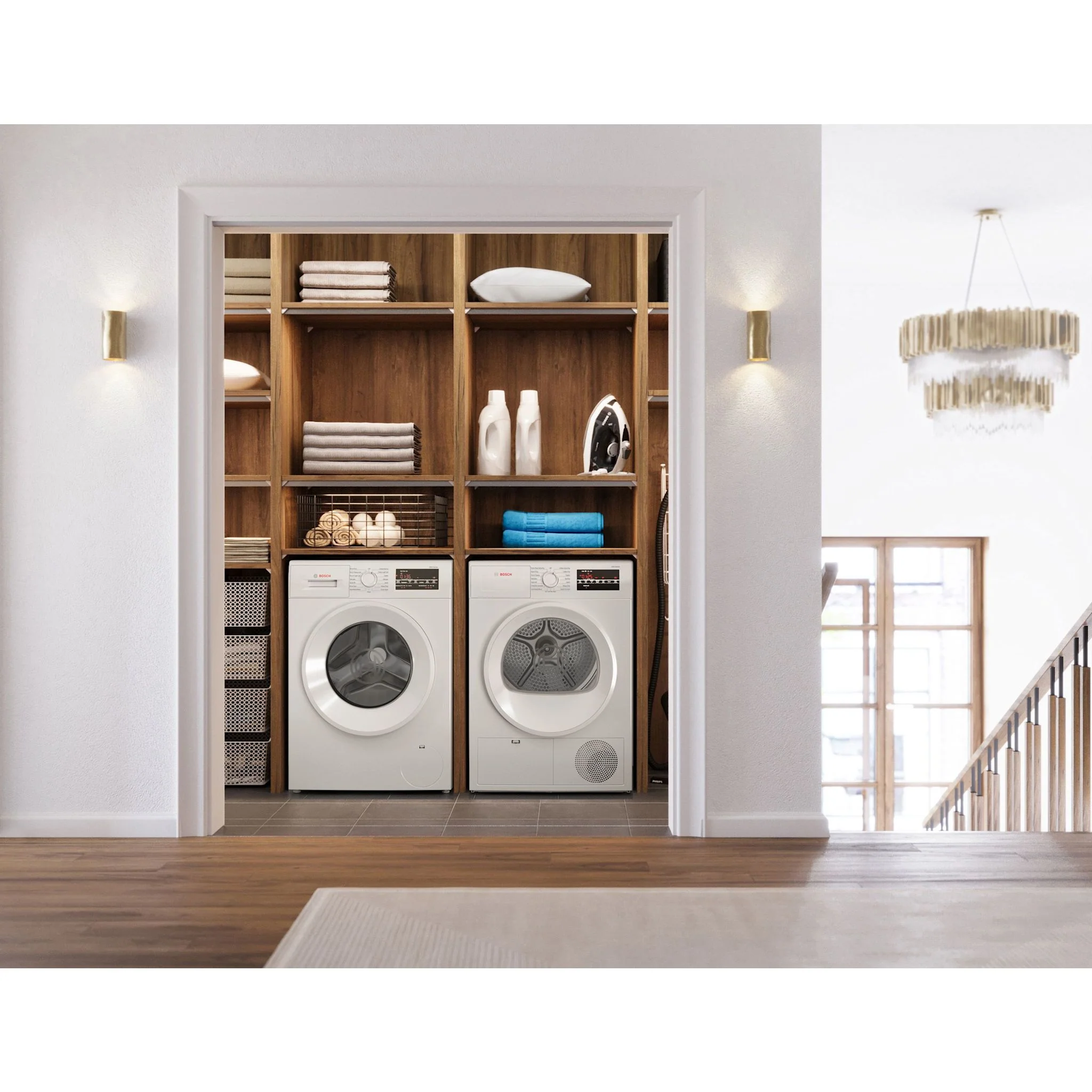 Bosch Front Load Pair (WGA14400UC-WPA12100UC) - White - Image 4