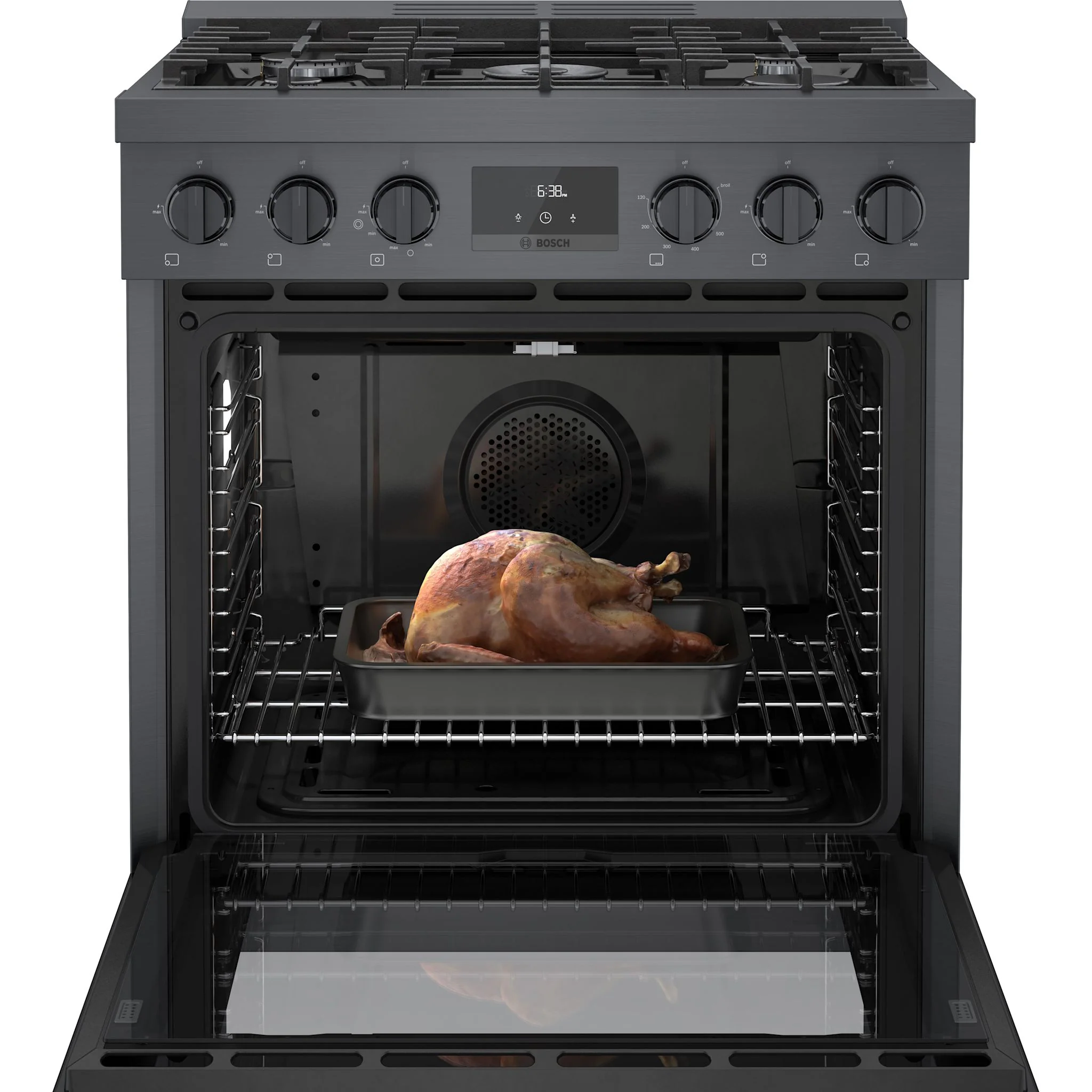 Bosch 800 Series, Gas Freestanding Range, 30'' - Black Stainless Steel (HGS8045UC) - Image 11