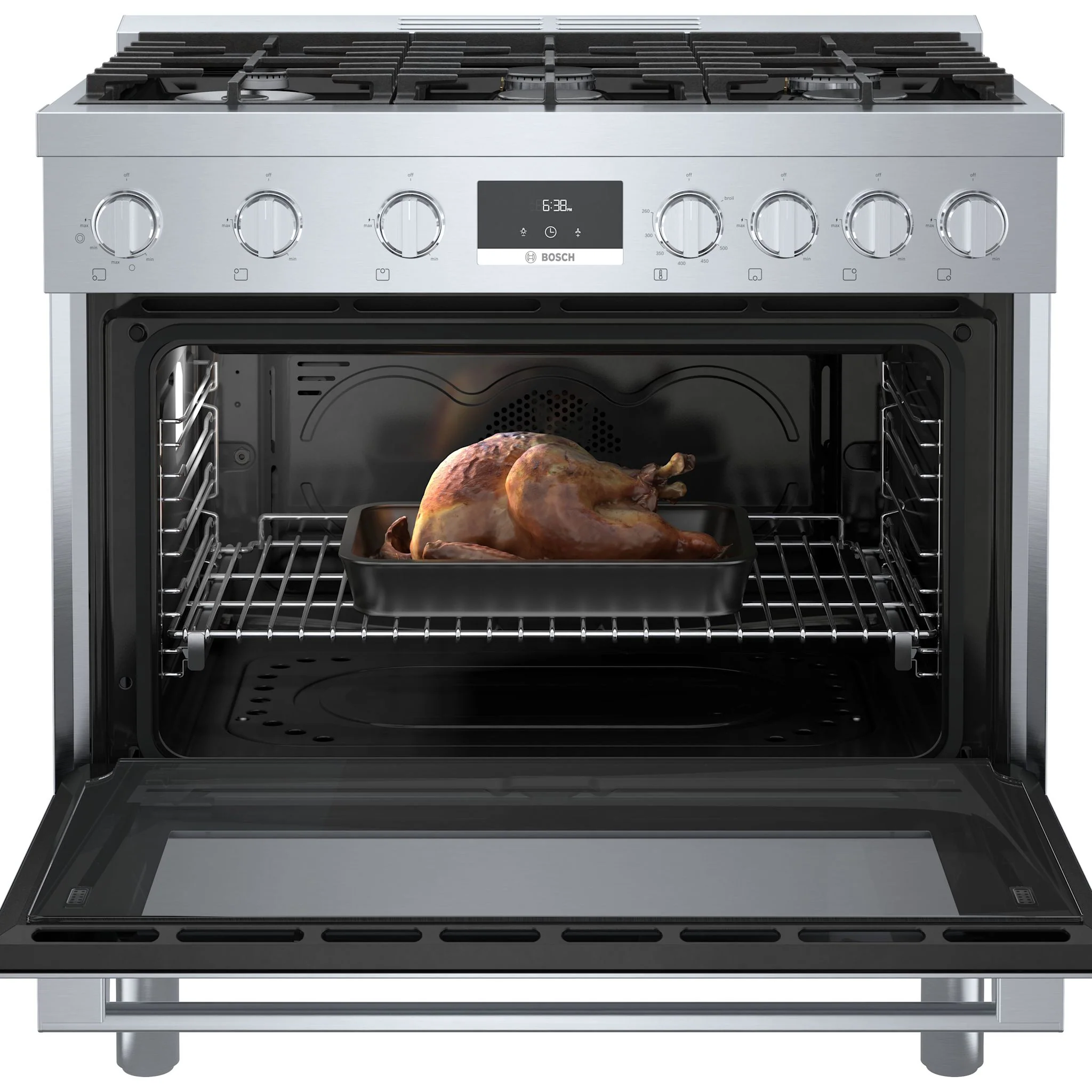 Bosch 800 Series, Gas Freestanding Range, 36'' - Stainless Steel (HGS8655UC) - Image 4