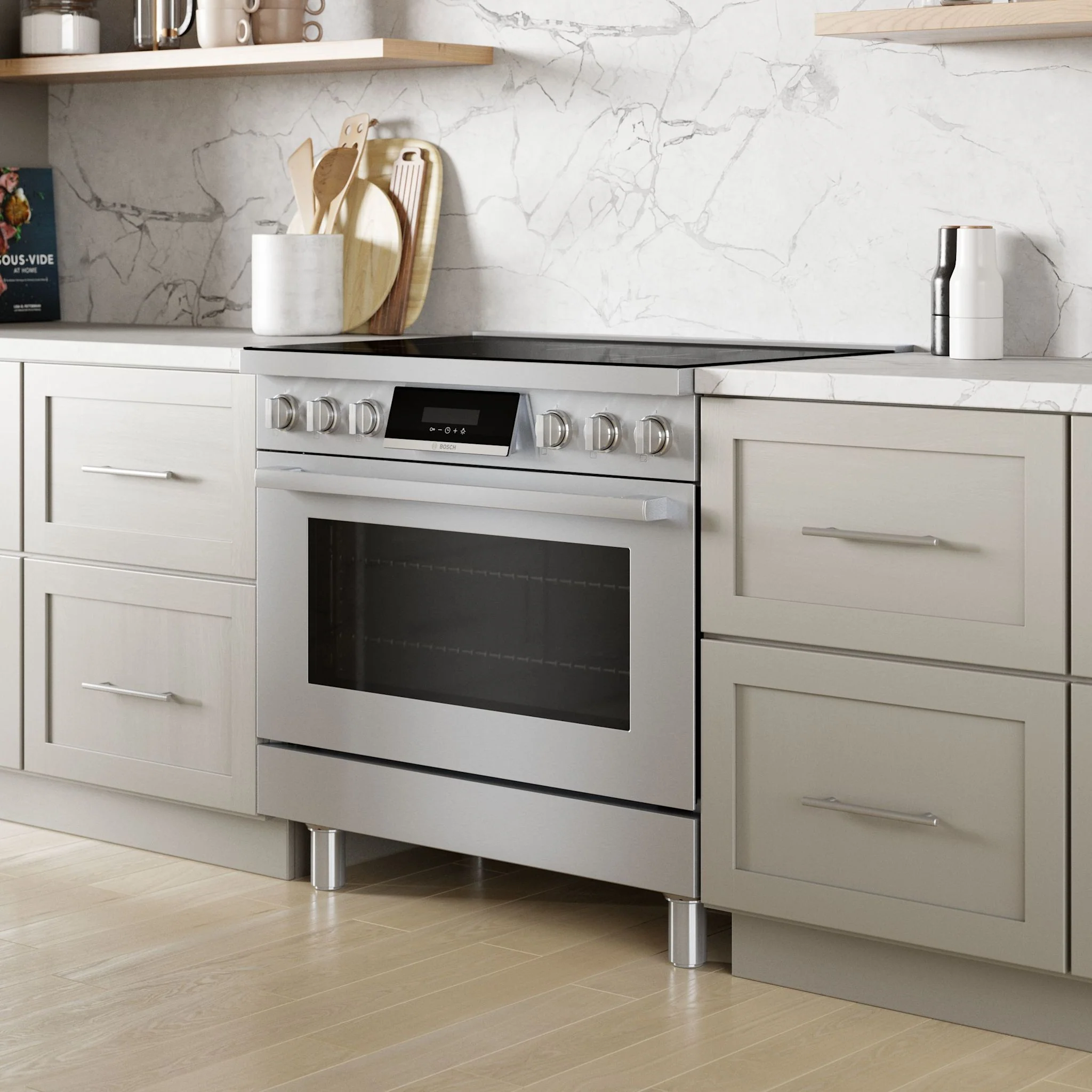 Bosch 800 Series, Induction freestanding range cooker - Stainless Steel (HIS8655C) - Image 11
