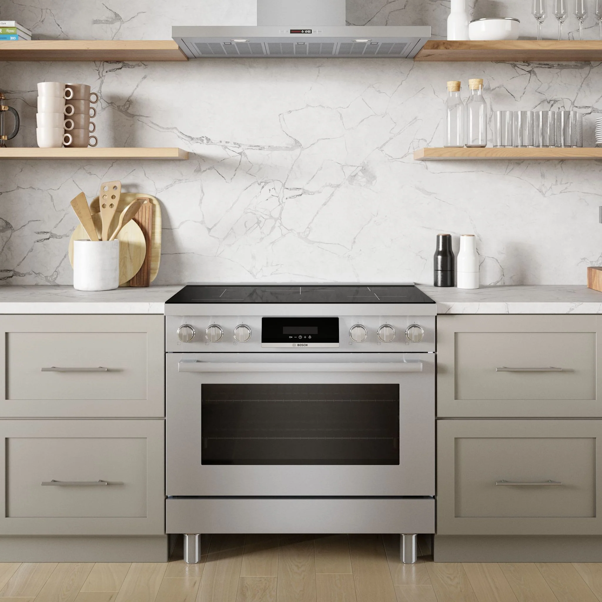 Bosch 800 Series, Induction freestanding range cooker - Stainless Steel (HIS8655C) - Image 12