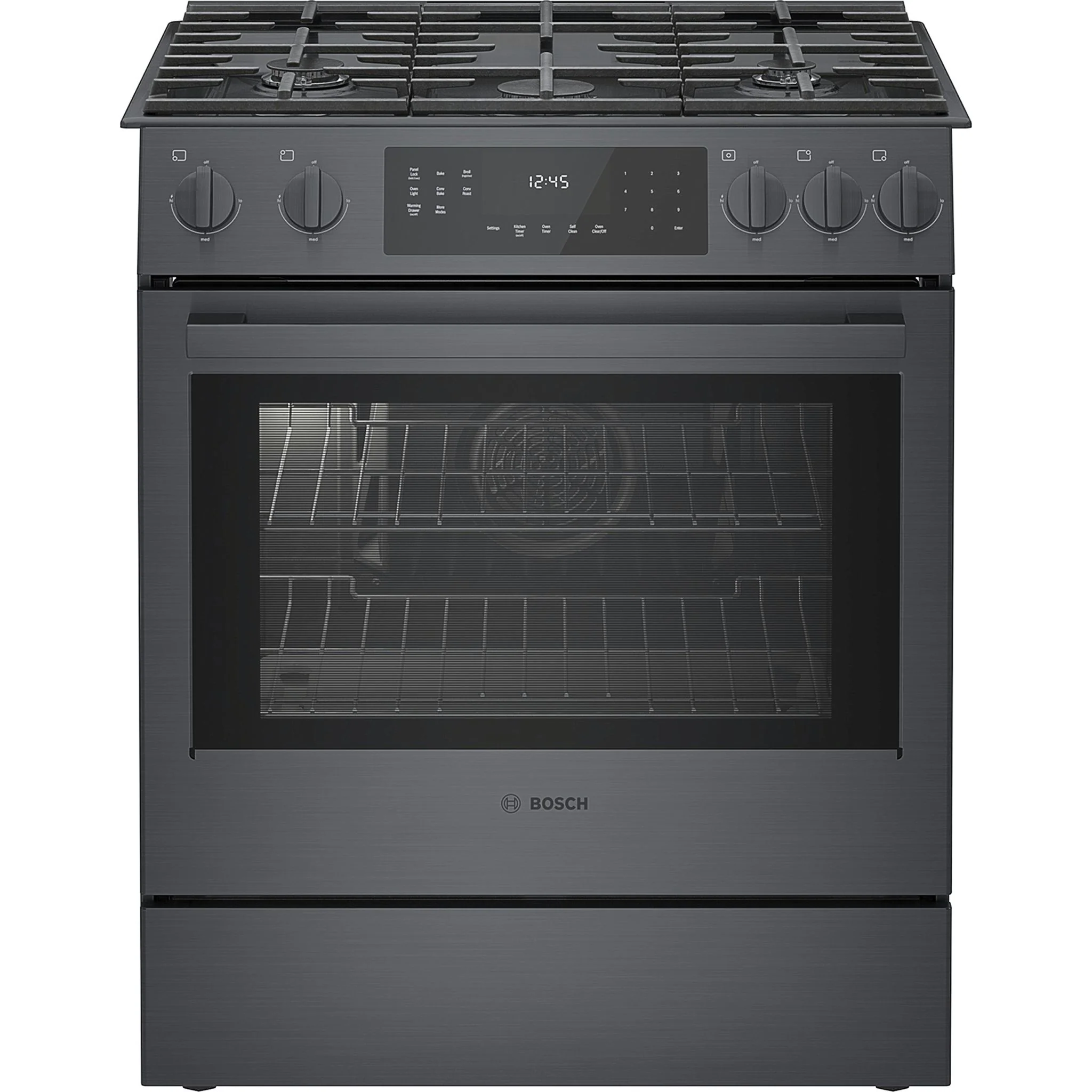 Bosch 800 Series, Gas Slide-in Range, 30'' - Black Stainless Steel (HGI8046UC)