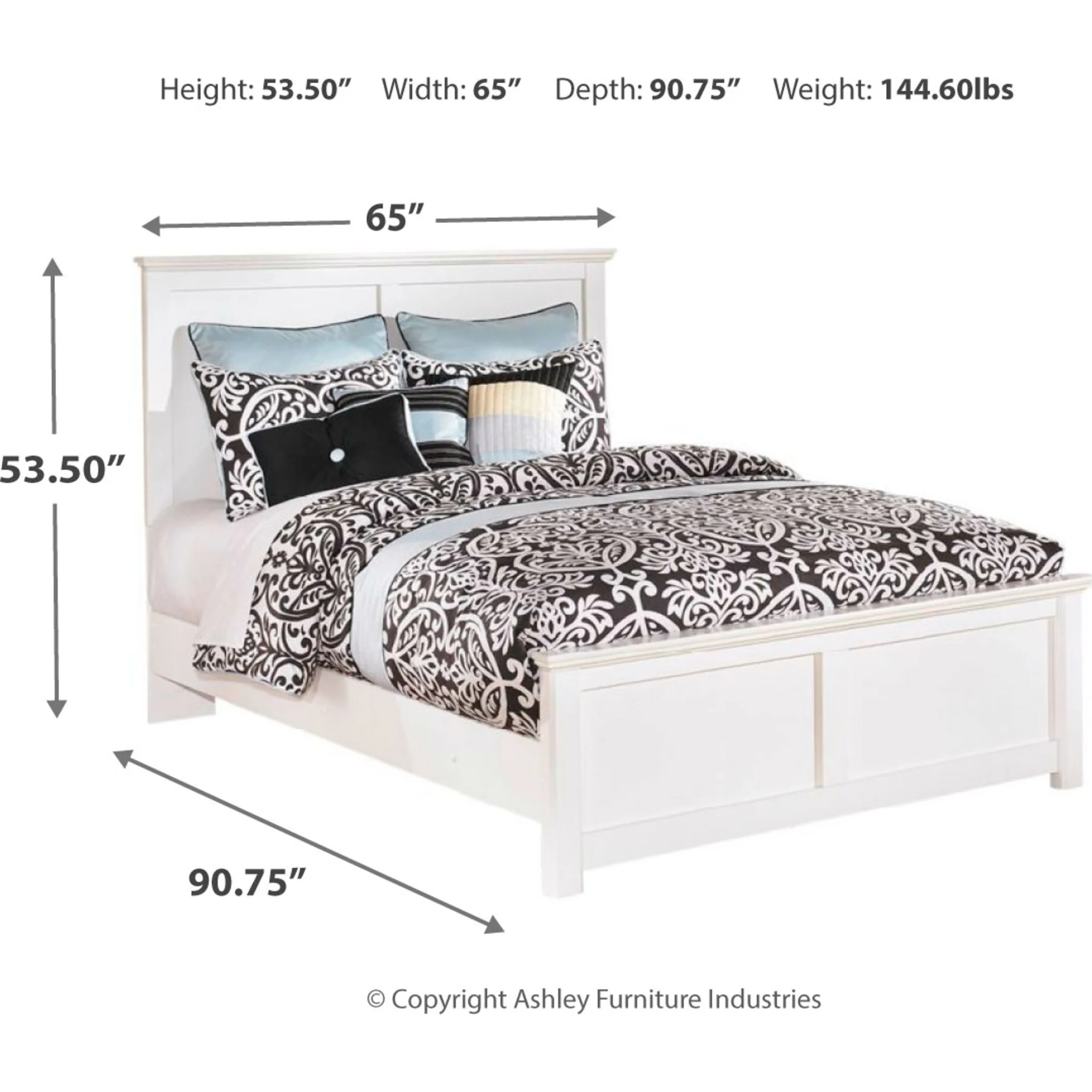 Bostwick Shoals 5 Piece Queen Panel Bedroom - White - Image 9