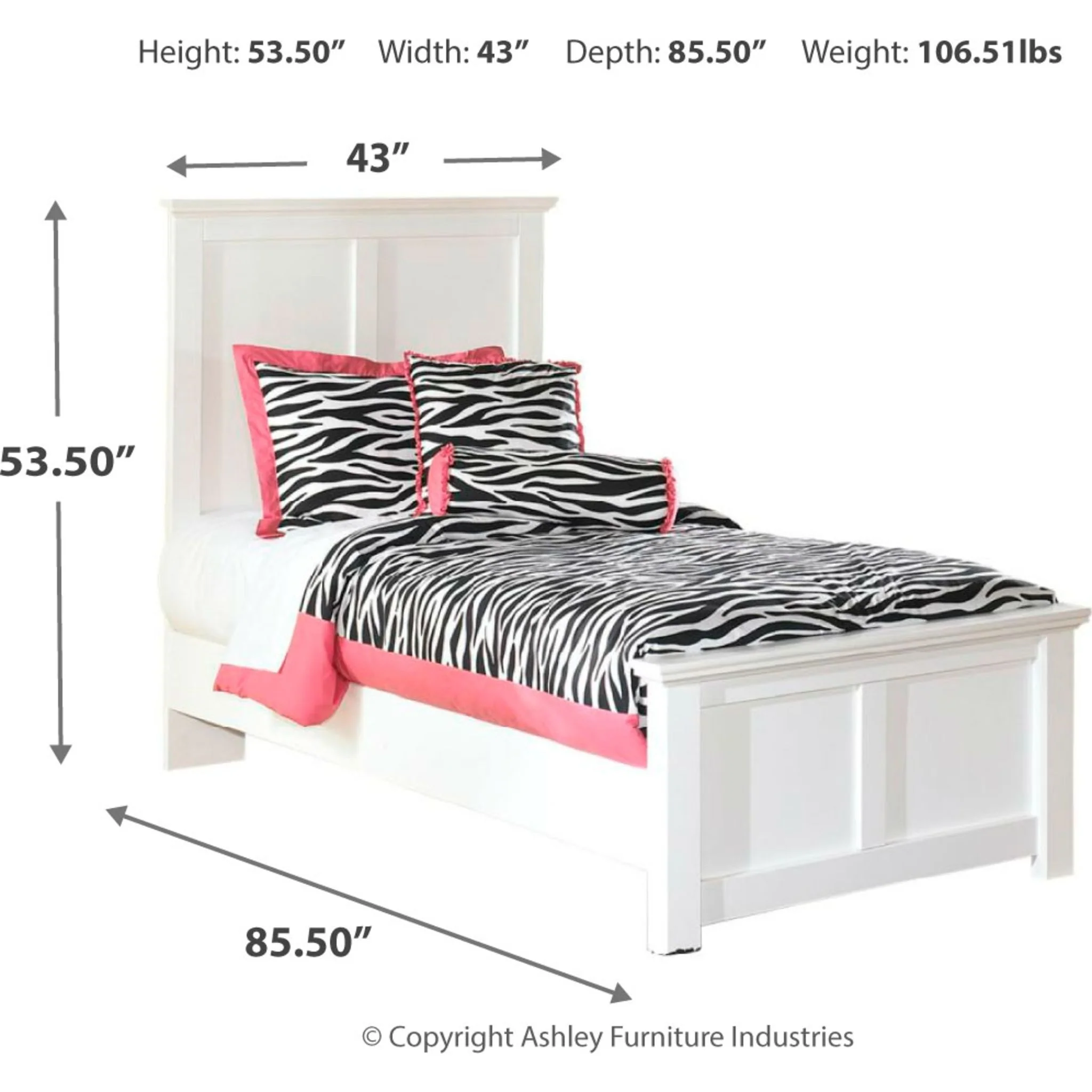 Bostwick Shoals Panel Bed - White - Image 4