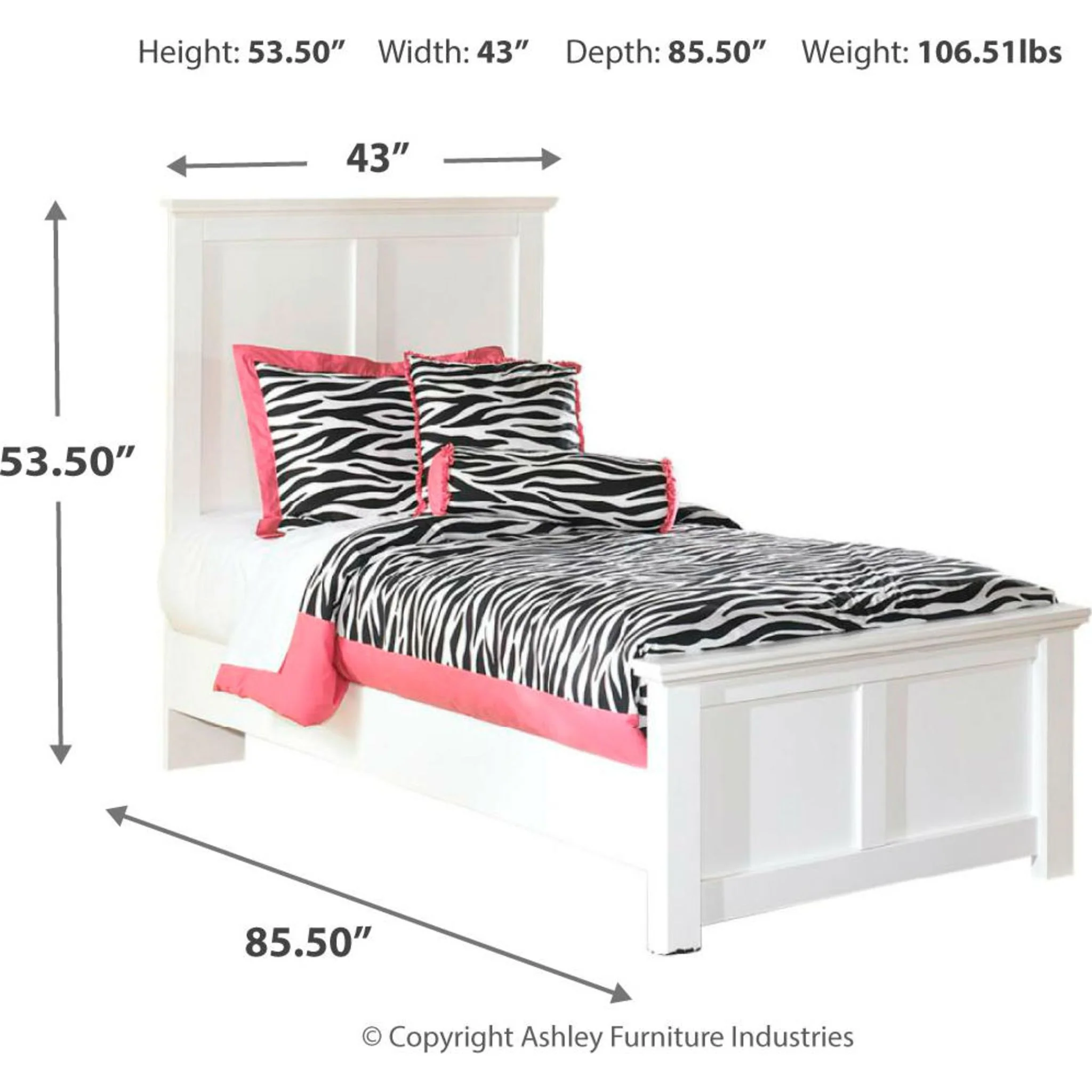 Bostwick Shoals Panel Bed - White - Image 9