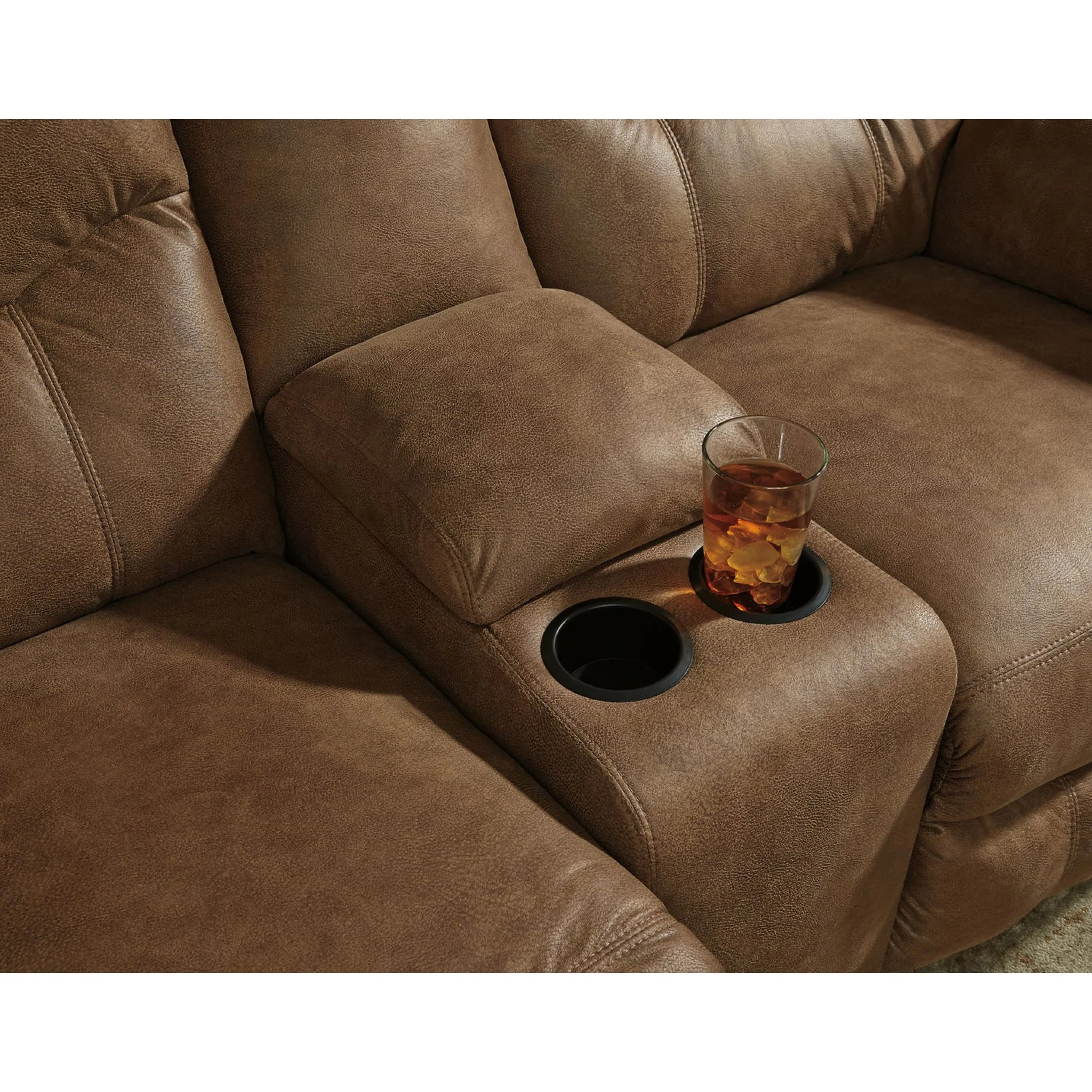 Boxberg Reclining Loveseat with Console - Bark - Image 17